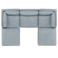 Leigh 121.5" Modular 3-Seater U-Shaped Sectional - Silver Light Blue