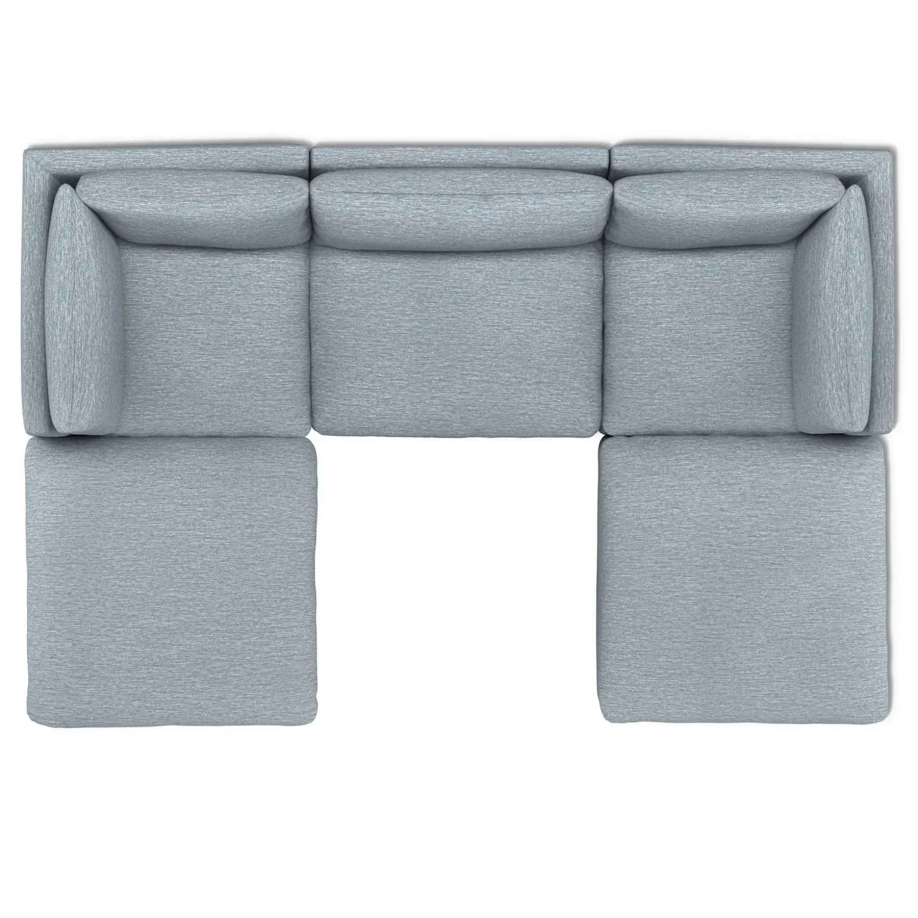 Leigh 121.5" Modular 3-Seater U-Shaped Sectional - Silver Light Blue