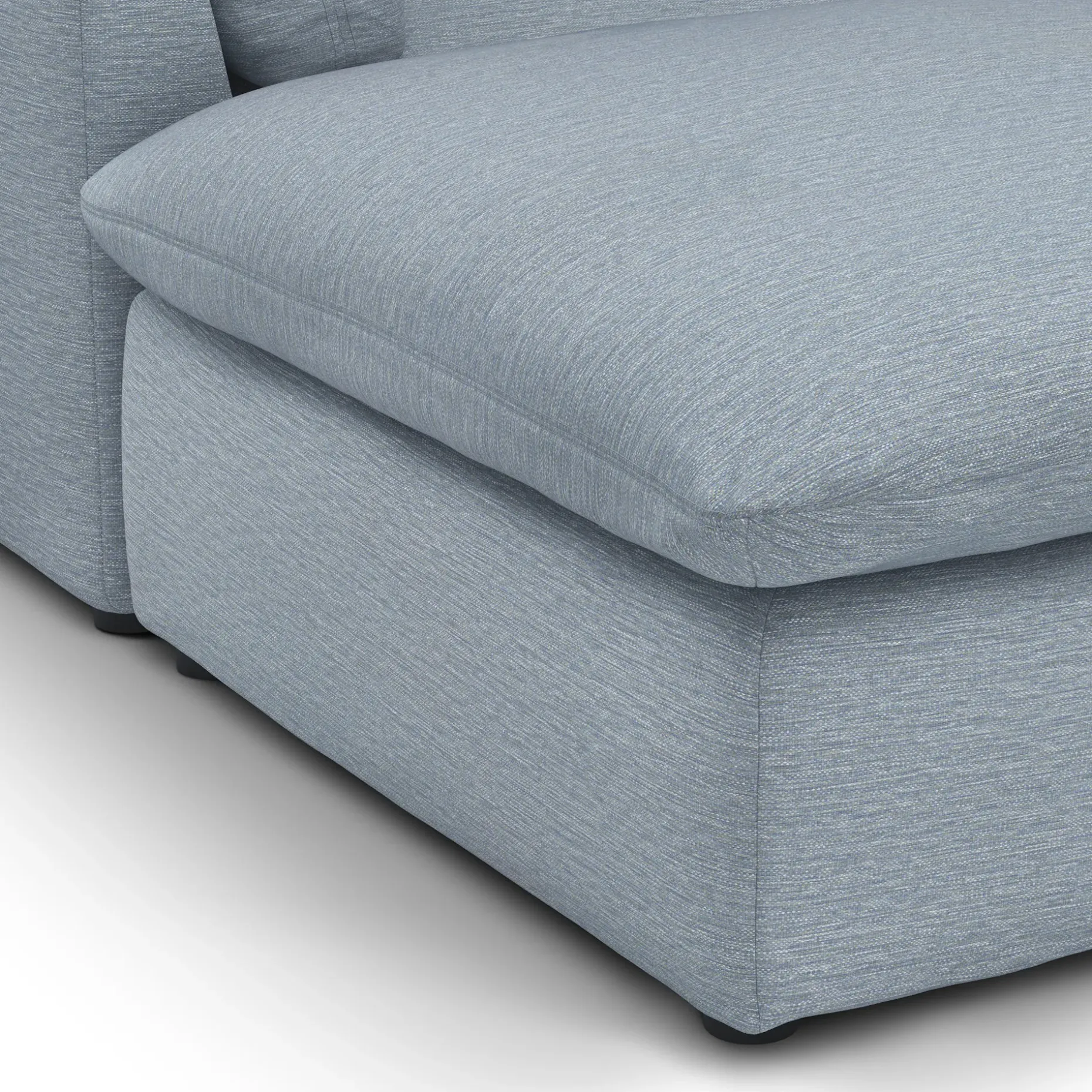 Leigh 121.5" Modular 3-Seater U-Shaped Sectional - Silver Light Blue