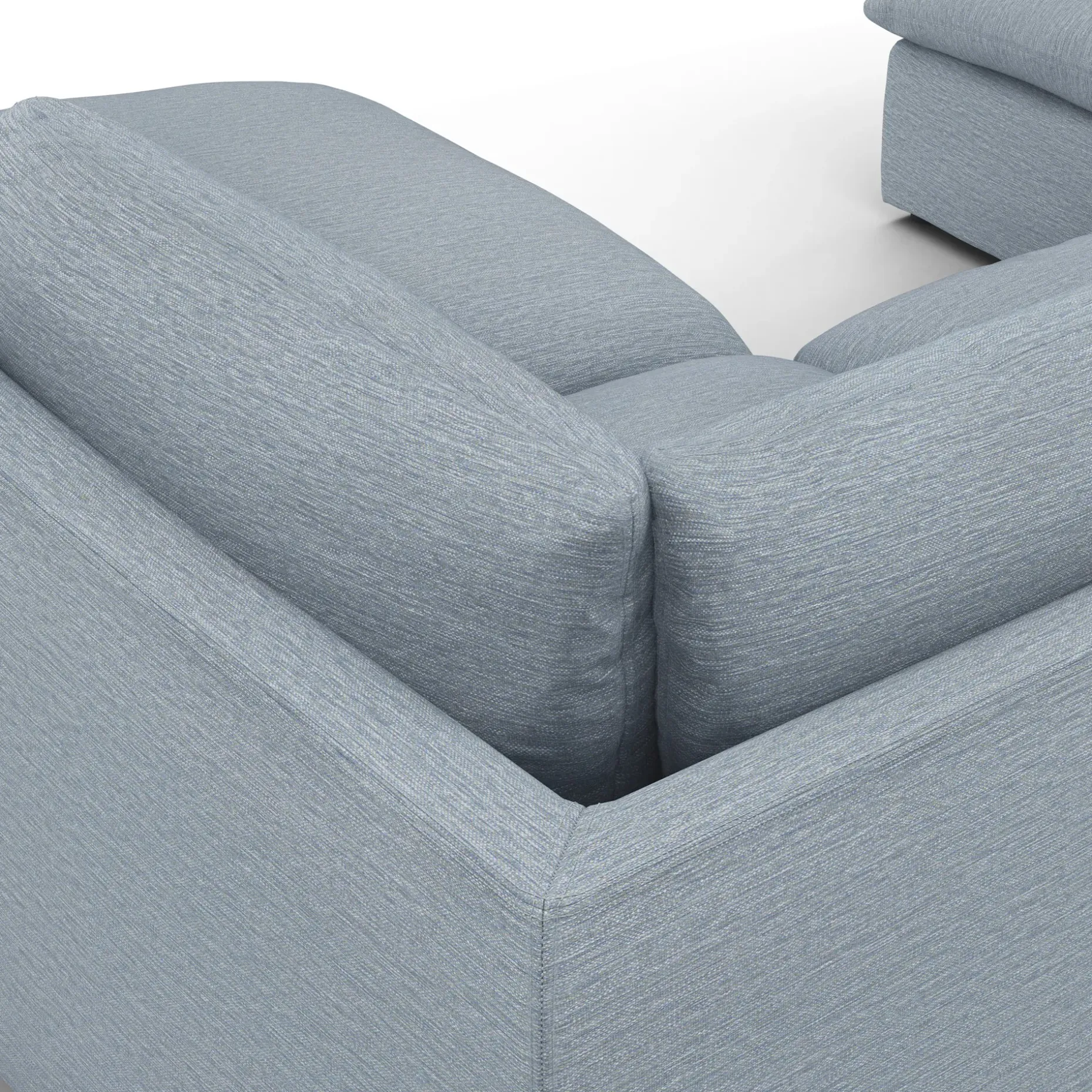 Leigh 121.5" Modular 3-Seater U-Shaped Sectional - Silver Light Blue