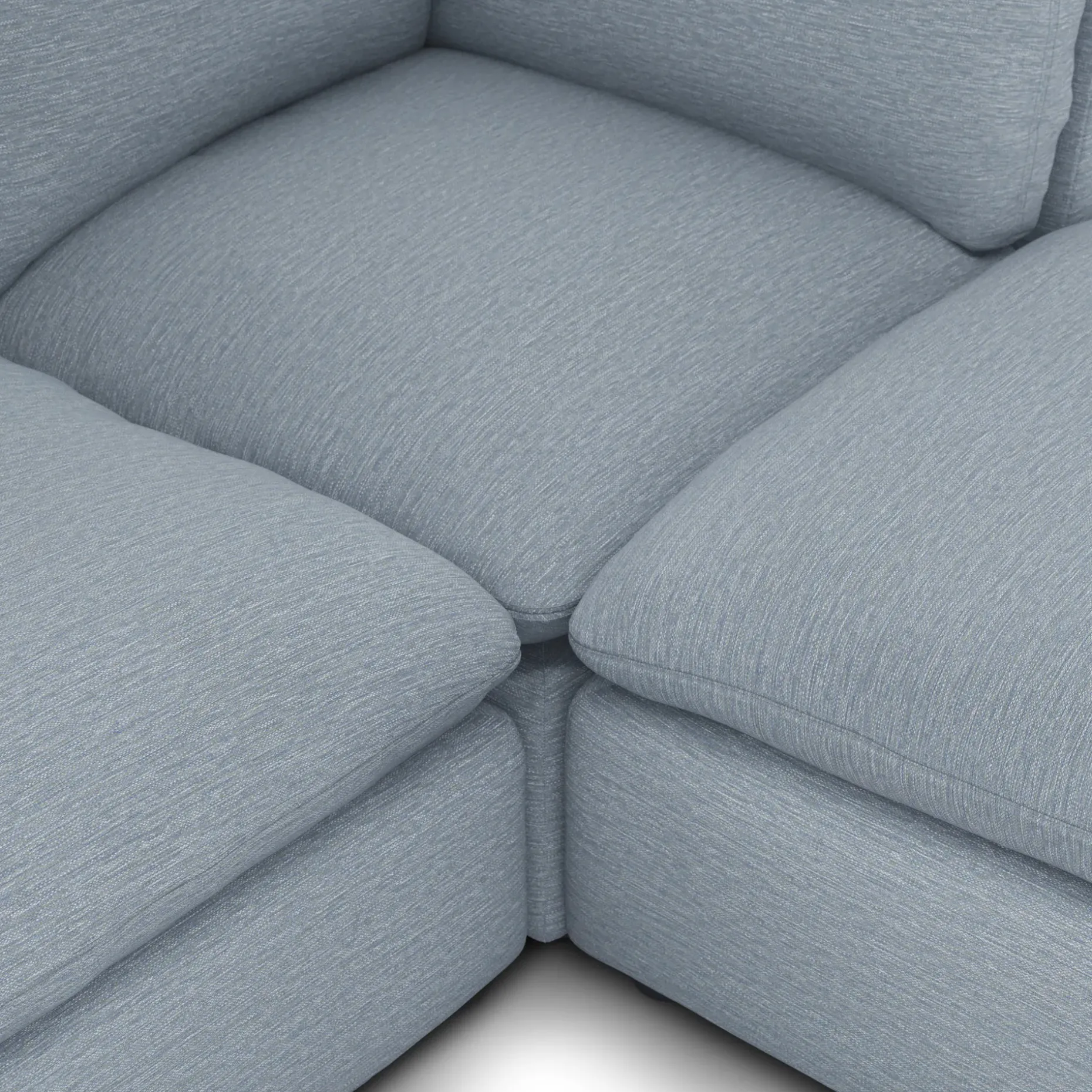 Leigh 121.5" Modular 3-Seater U-Shaped Sectional - Silver Light Blue