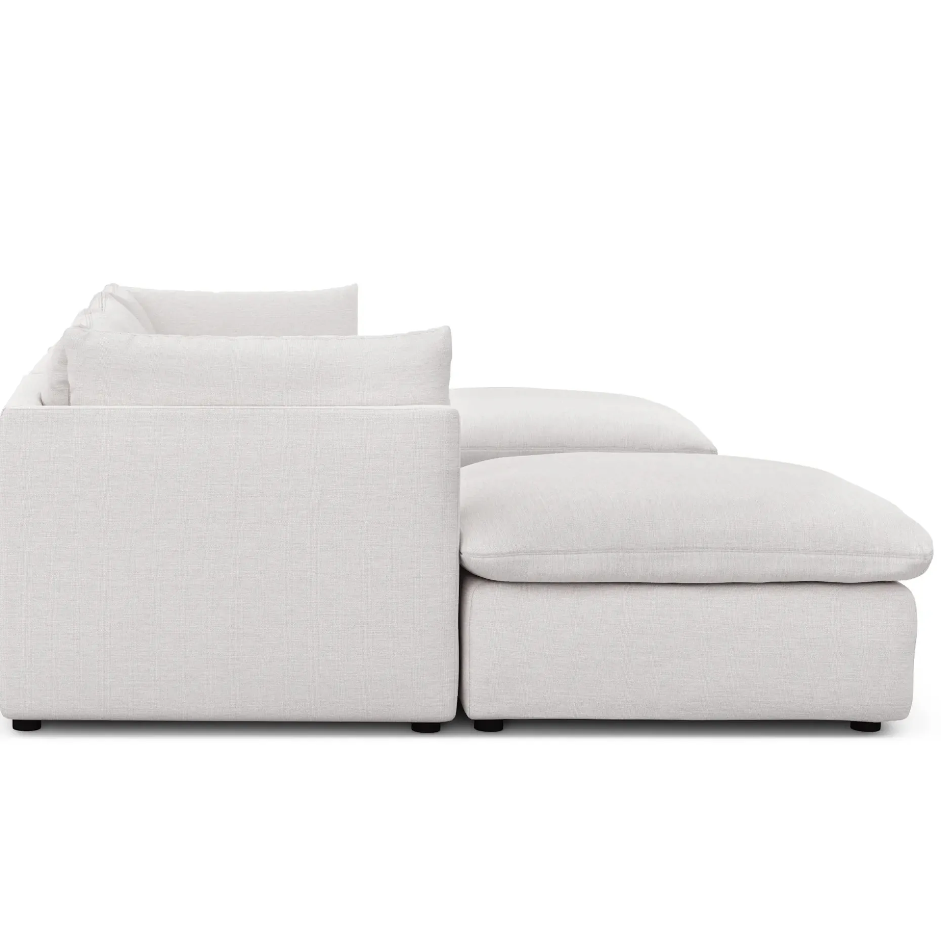 Leigh 121.5" Modular 3-Seater U-Shaped Sectional - Silver Ivory