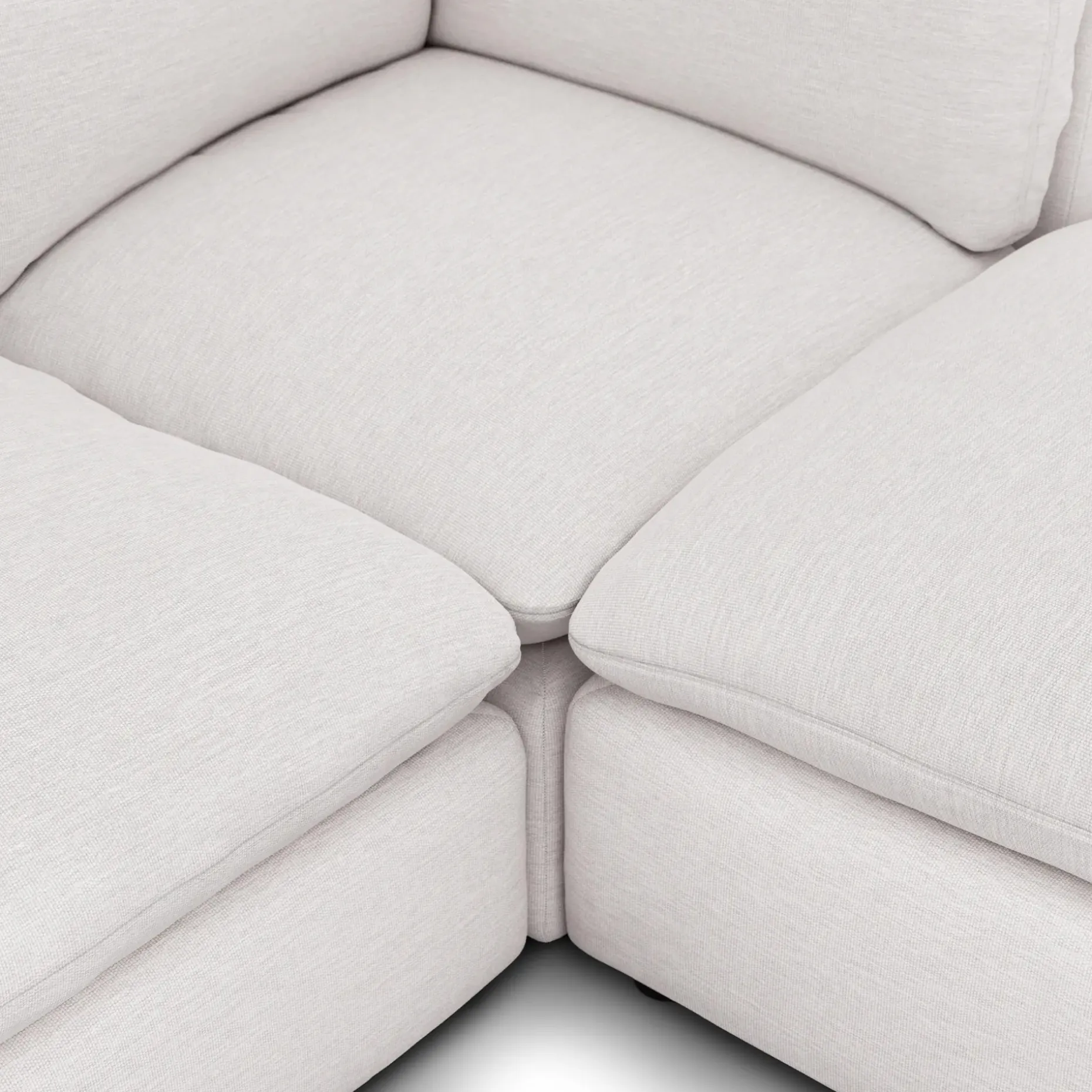 Leigh 121.5" Modular 3-Seater U-Shaped Sectional - Silver Ivory