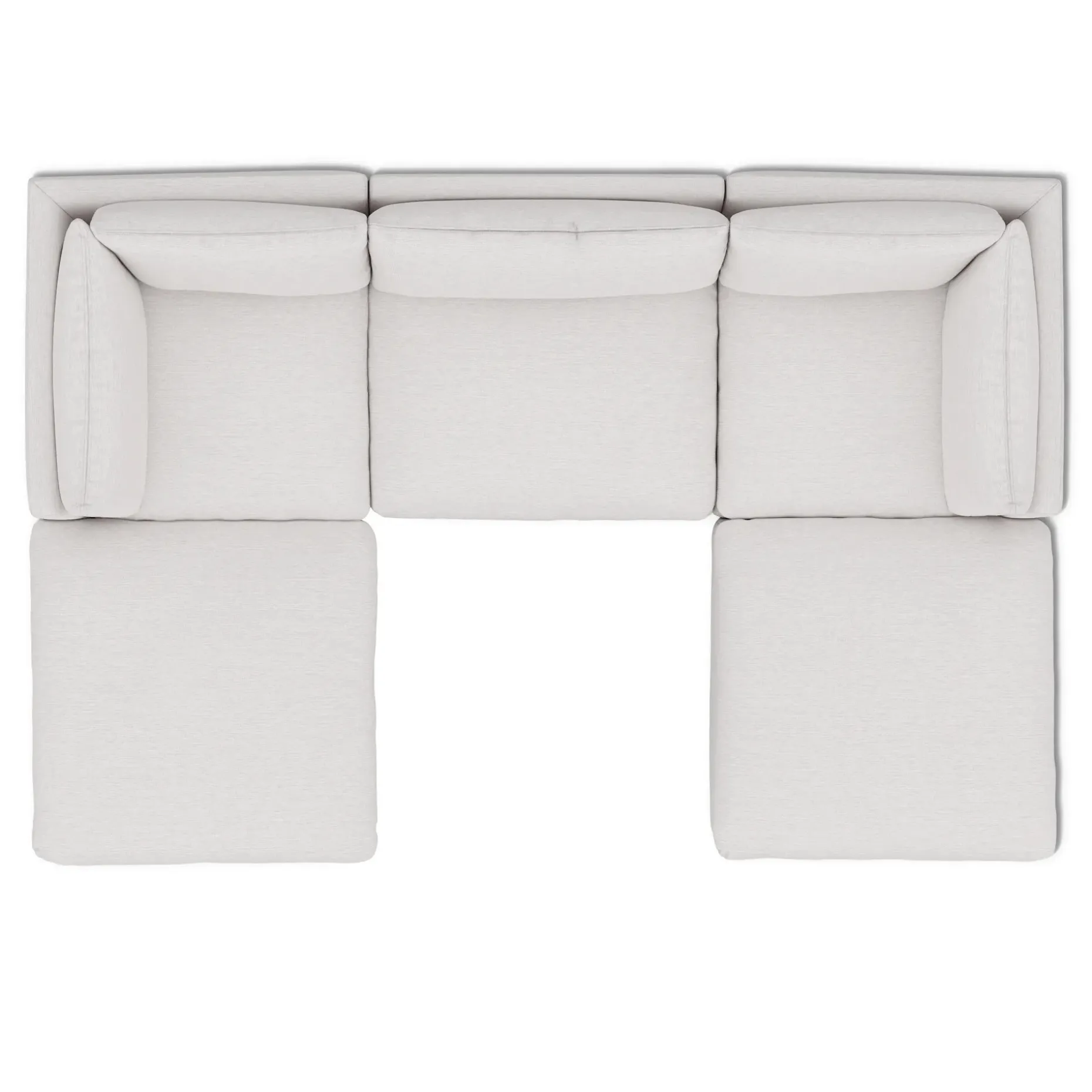 Leigh 121.5" Modular 3-Seater U-Shaped Sectional - Silver Ivory