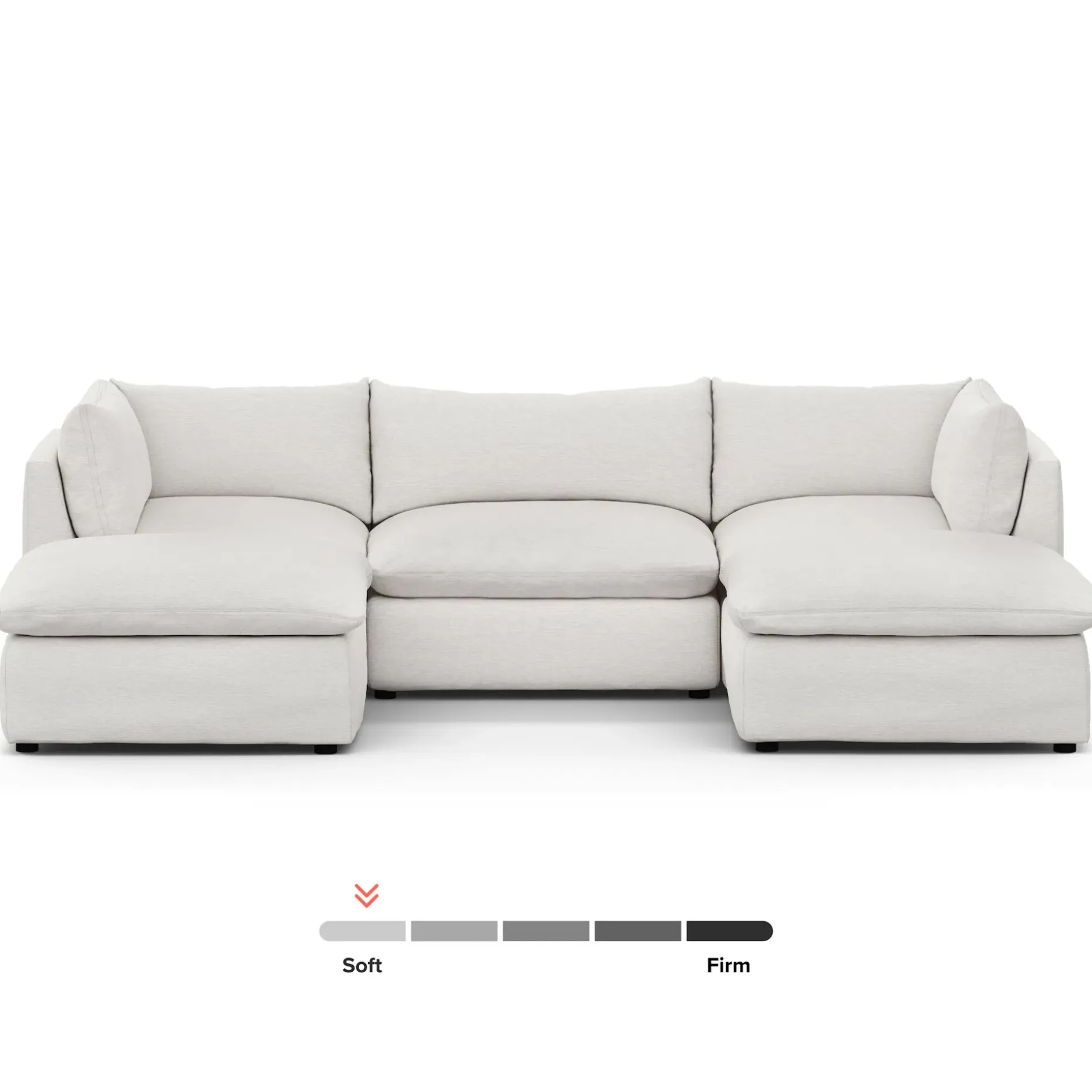 Leigh 121.5" Modular 3-Seater U-Shaped Sectional - Silver Ivory