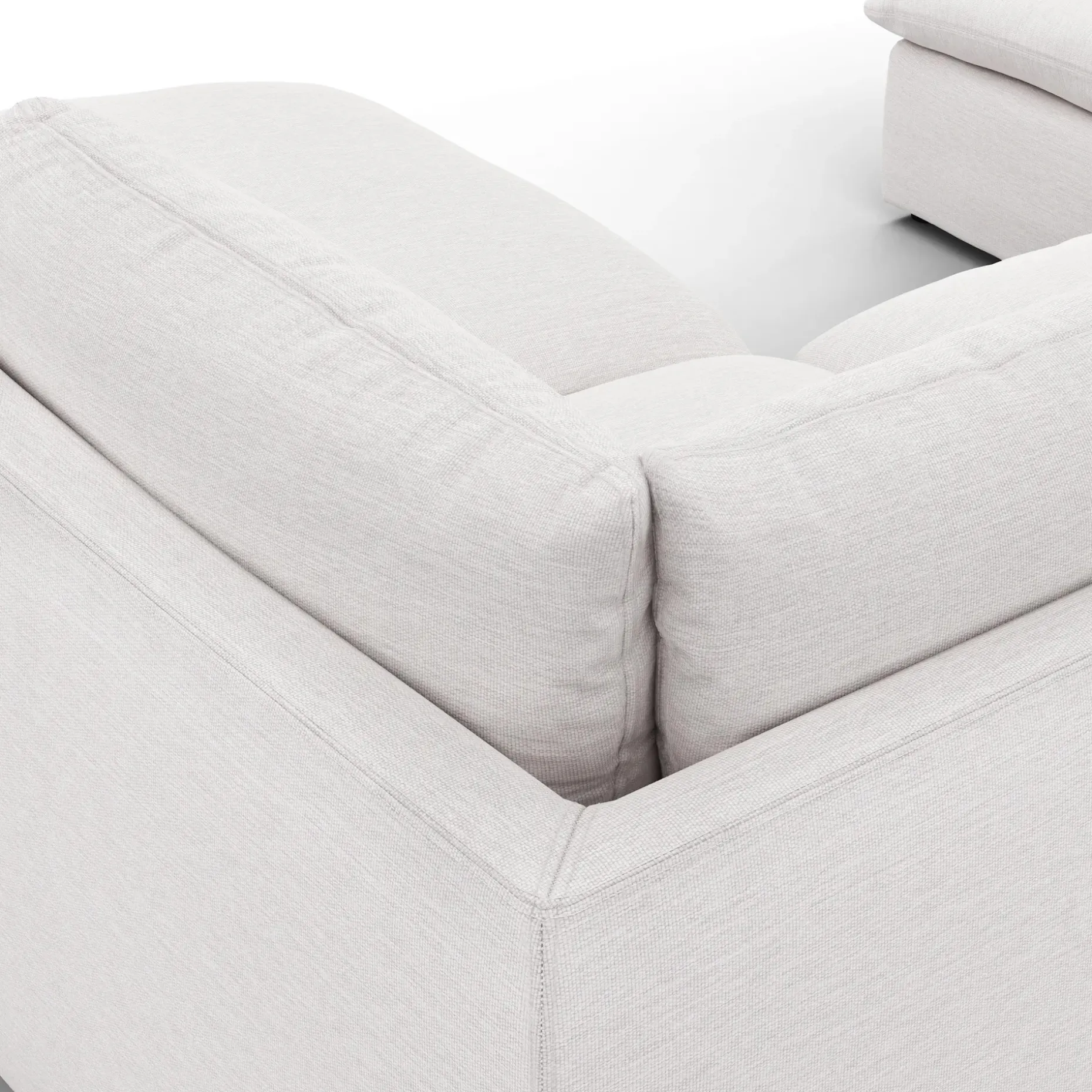 Leigh 121.5" Modular 3-Seater U-Shaped Sectional - Silver Ivory