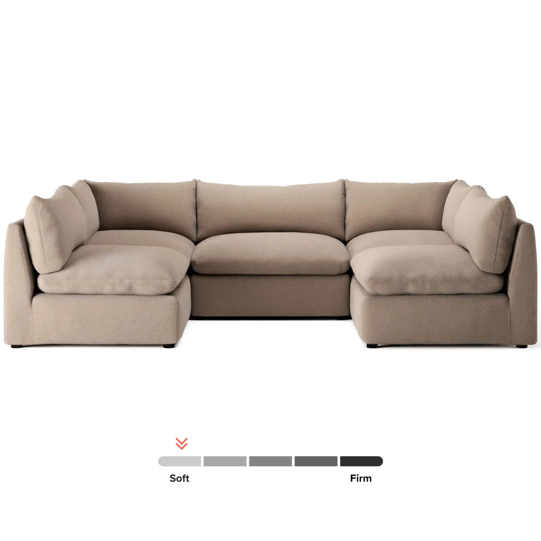 Leigh 121.5" Modular 5-Seater U-Shaped Sectional - Sandstone Wool Bouclé