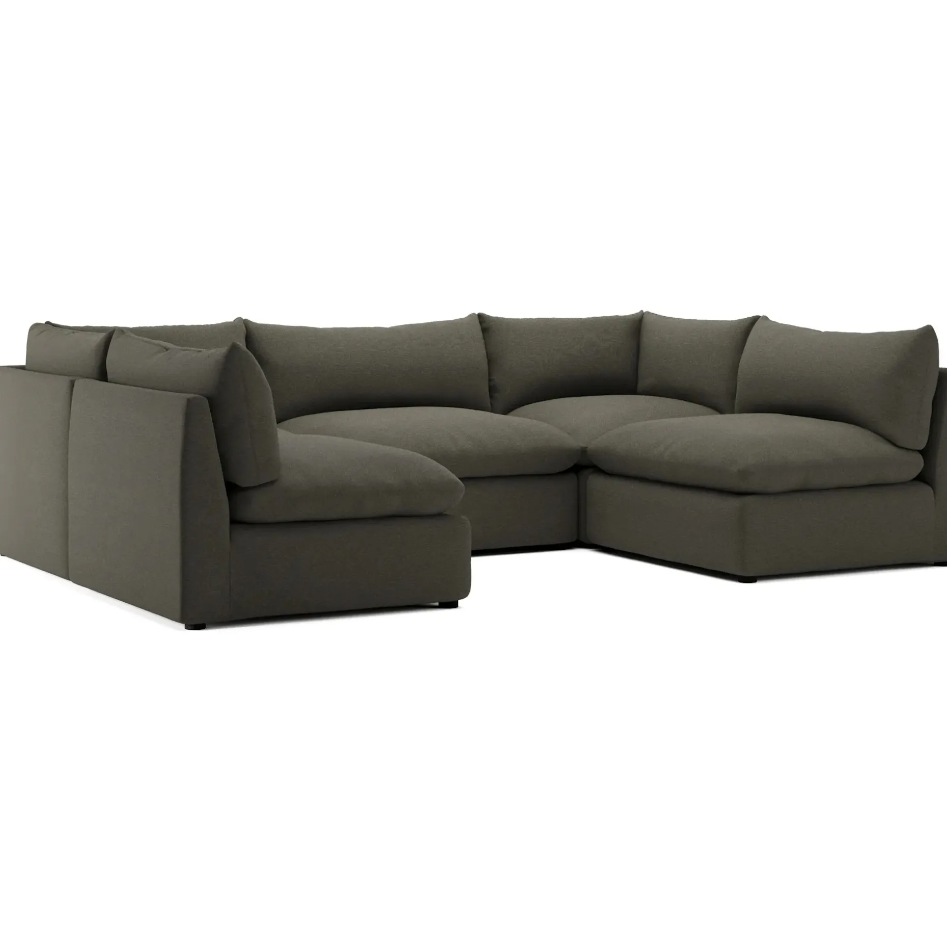 Leigh 121.5" Modular 5-Seater U-Shaped Sectional - Silver Moss