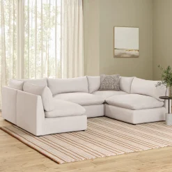 Leigh 121.5" Modular 5-Seater U-Shaped Sectional - Napa White