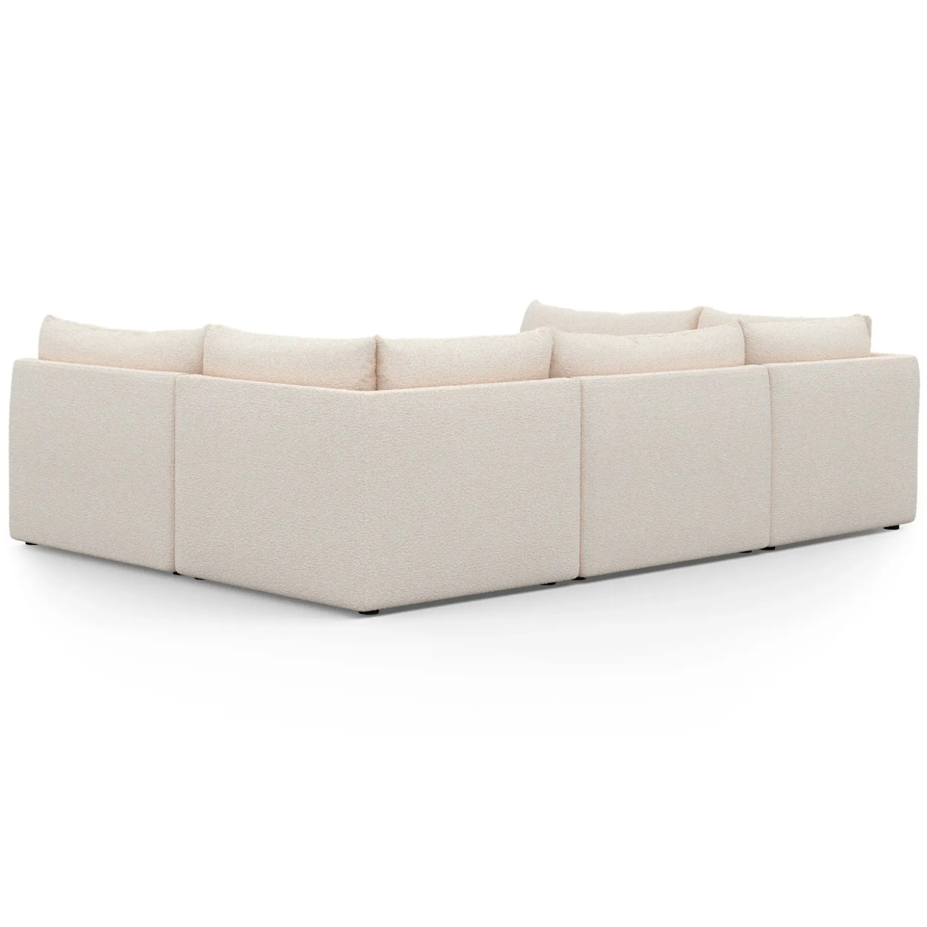 Leigh 121.5" Modular 5-Seater U-Shaped Sectional - Ivory Wool Bouclé