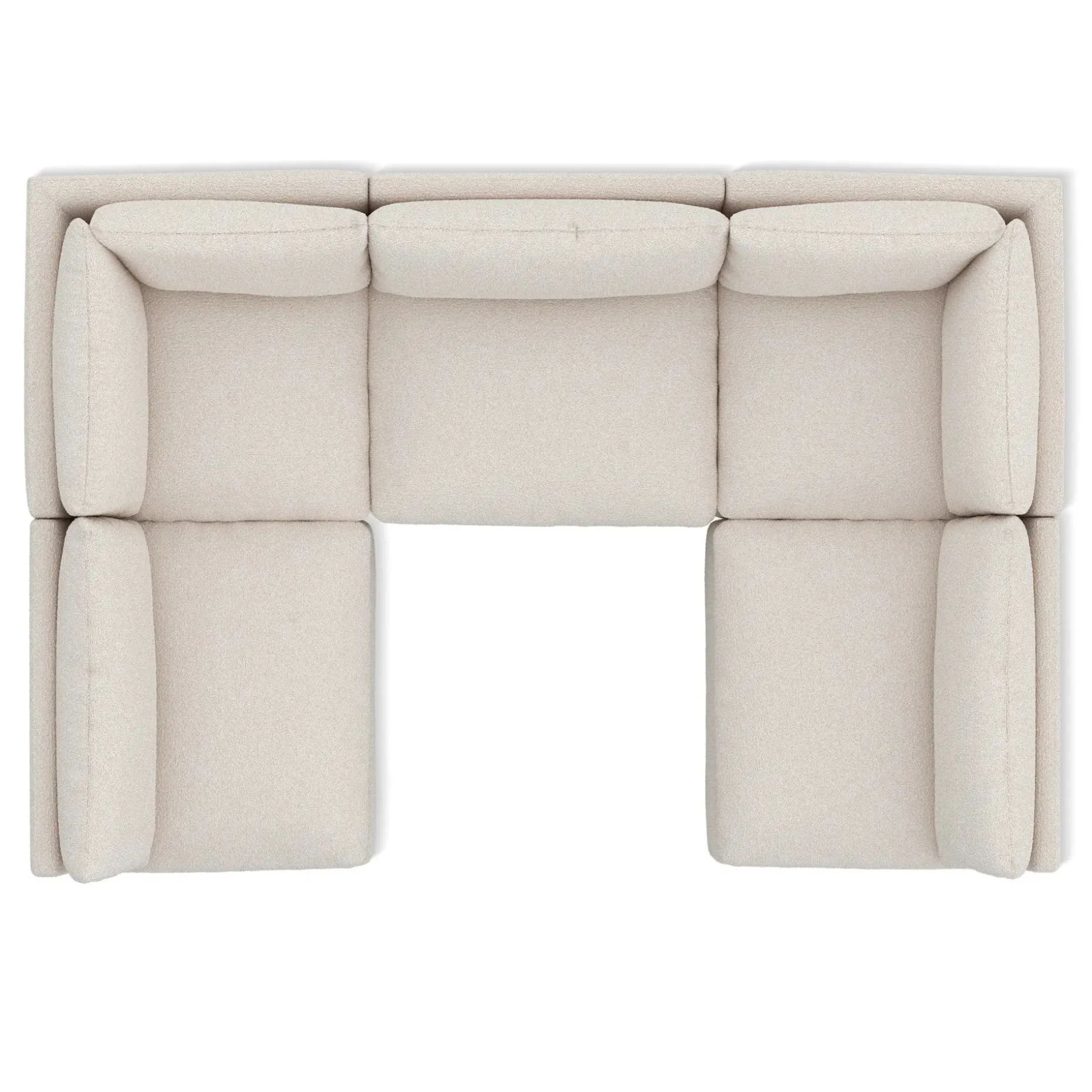 Leigh 121.5" Modular 5-Seater U-Shaped Sectional - Ivory Wool Bouclé
