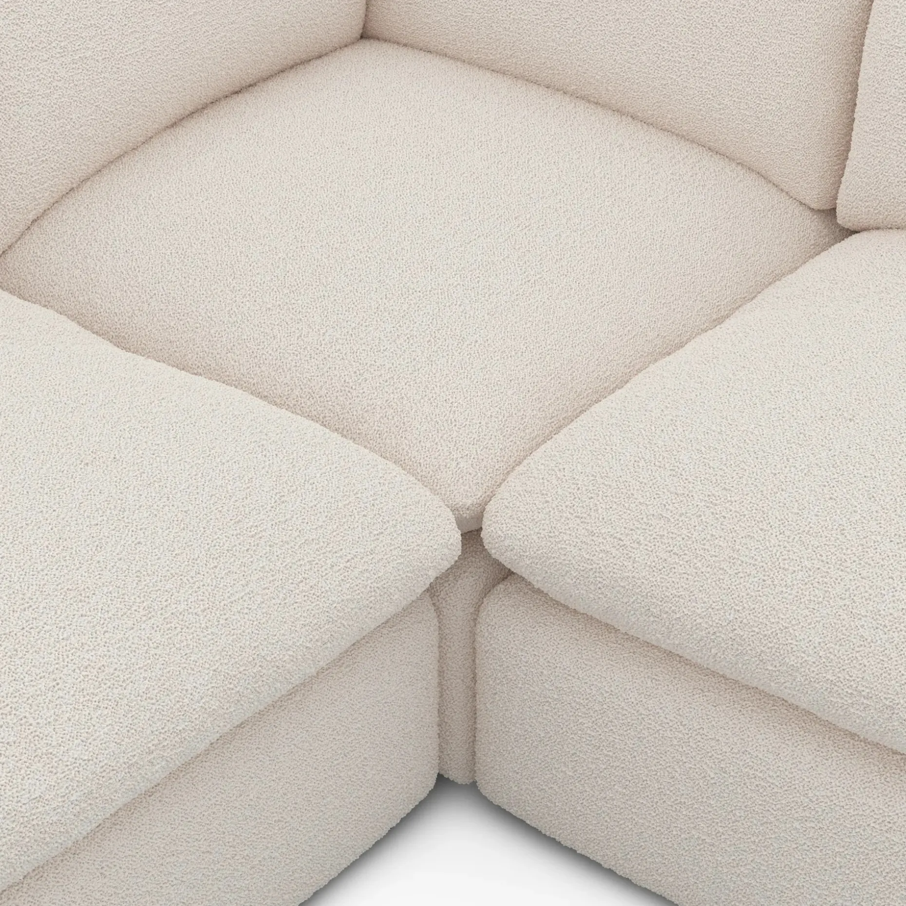 Leigh 121.5" Modular 5-Seater U-Shaped Sectional - Ivory Wool Bouclé