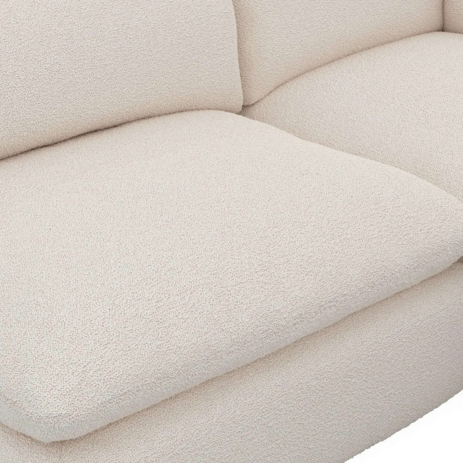 Leigh 121.5" Modular 5-Seater U-Shaped Sectional - Ivory Wool Bouclé