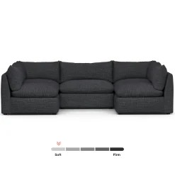 Leigh 121.5" Modular 5-Seater U-Shaped Sectional - Napa Charcoal