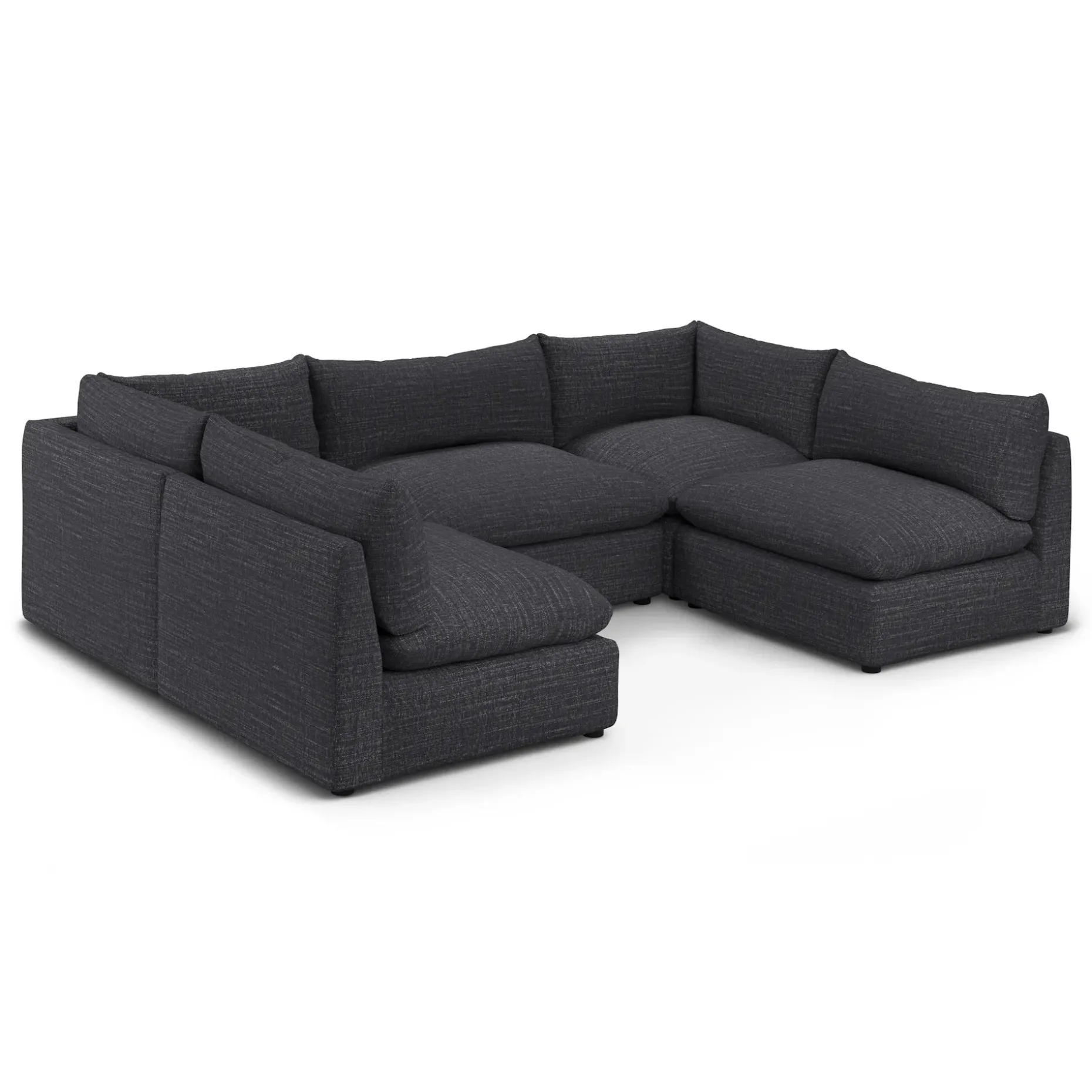 Leigh 121.5" Modular 5-Seater U-Shaped Sectional - Napa Charcoal