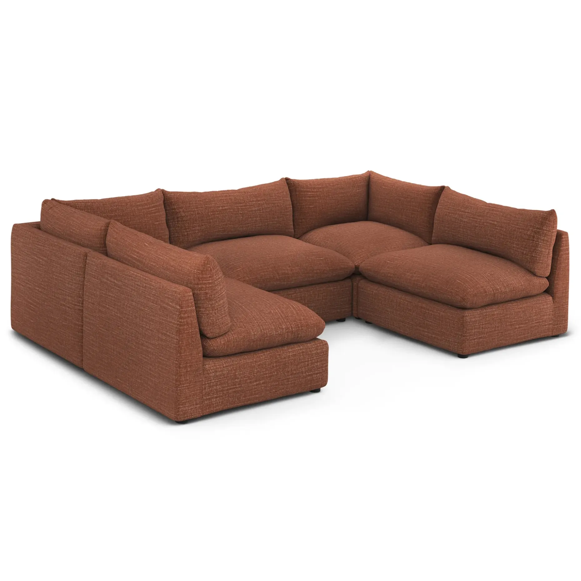 Leigh 121.5" Modular 5-Seater U-Shaped Sectional - Napa Rust