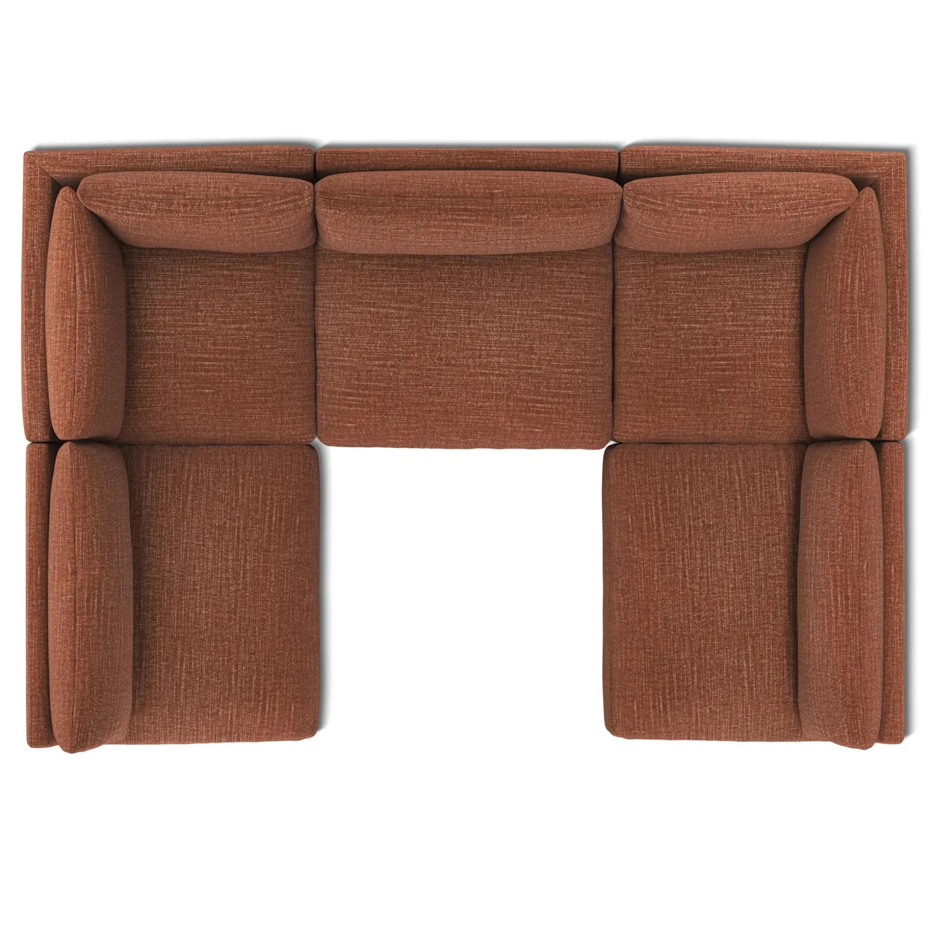 Leigh 121.5" Modular 5-Seater U-Shaped Sectional - Napa Rust