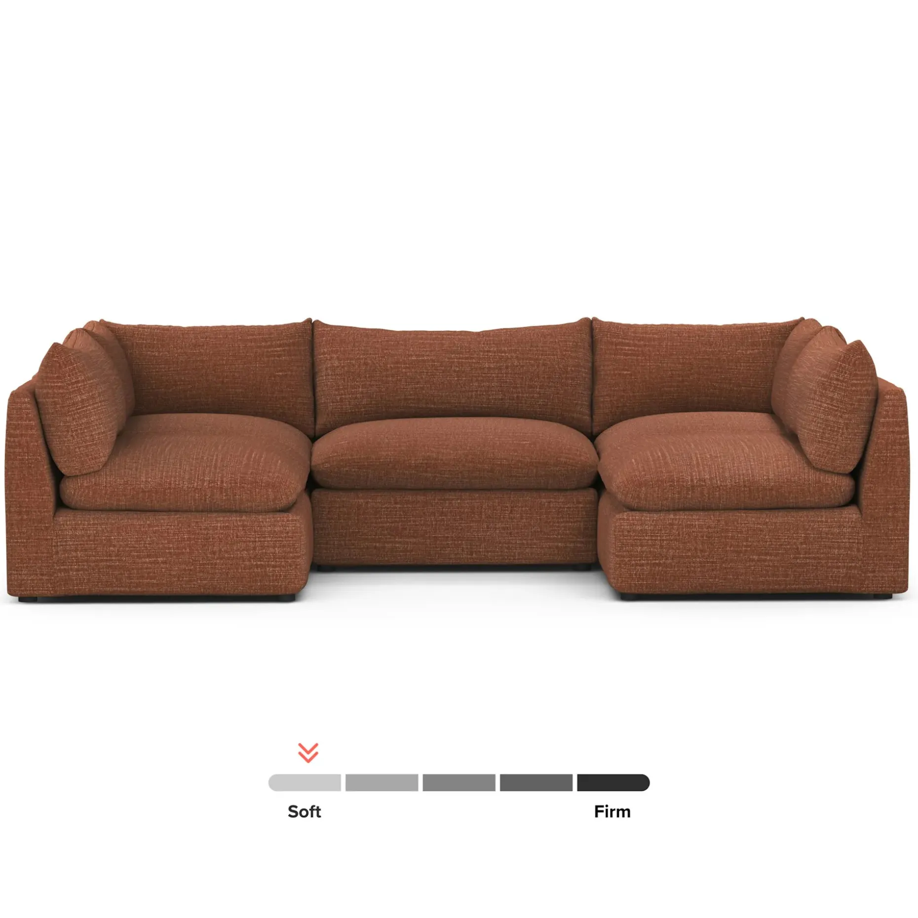Leigh 121.5" Modular 5-Seater U-Shaped Sectional - Napa Rust
