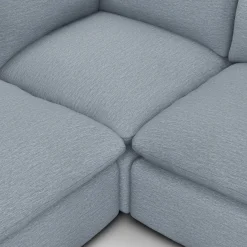 Leigh 121.5" Modular 5-Seater U-Shaped Sectional - Silver Light Blue