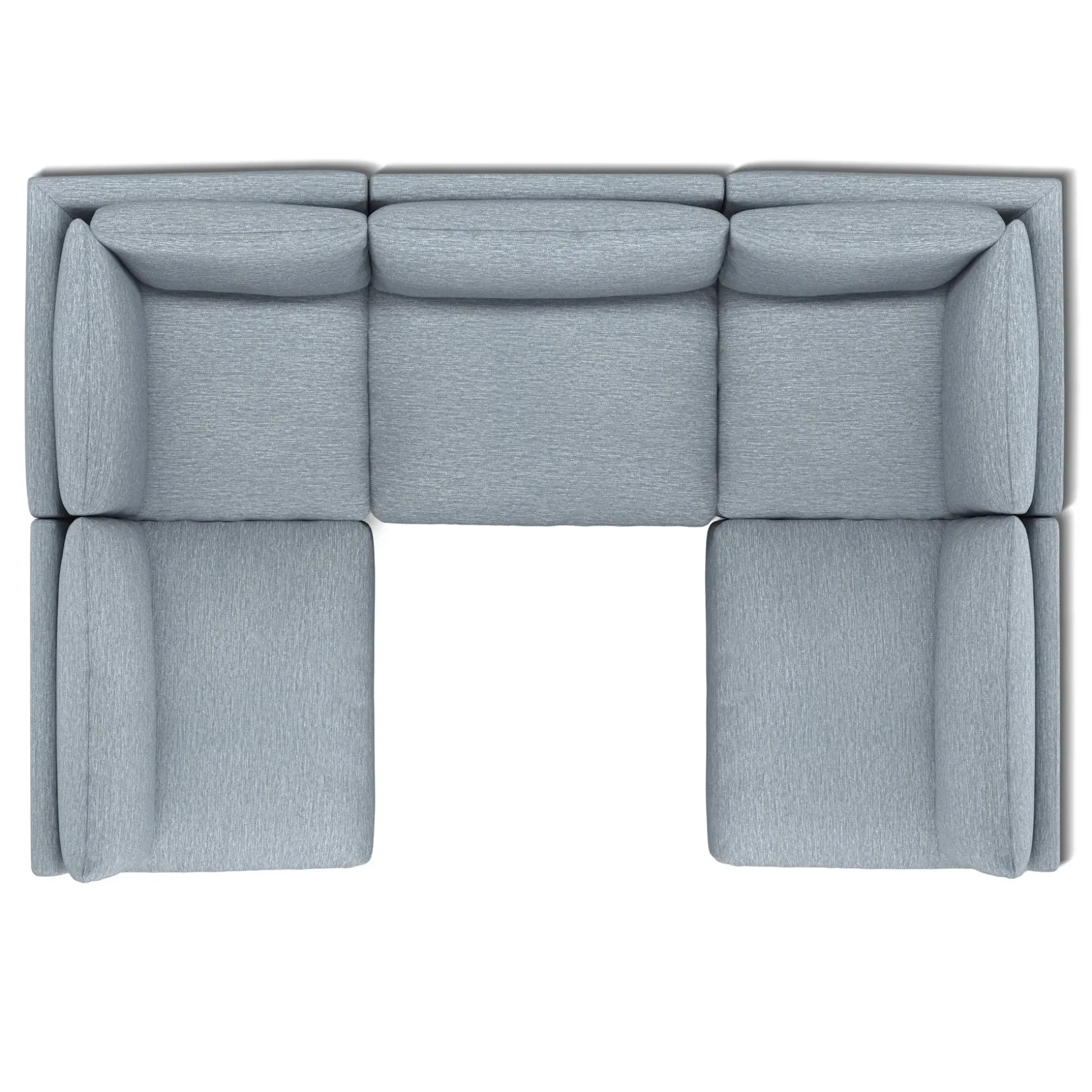 Leigh 121.5" Modular 5-Seater U-Shaped Sectional - Silver Light Blue