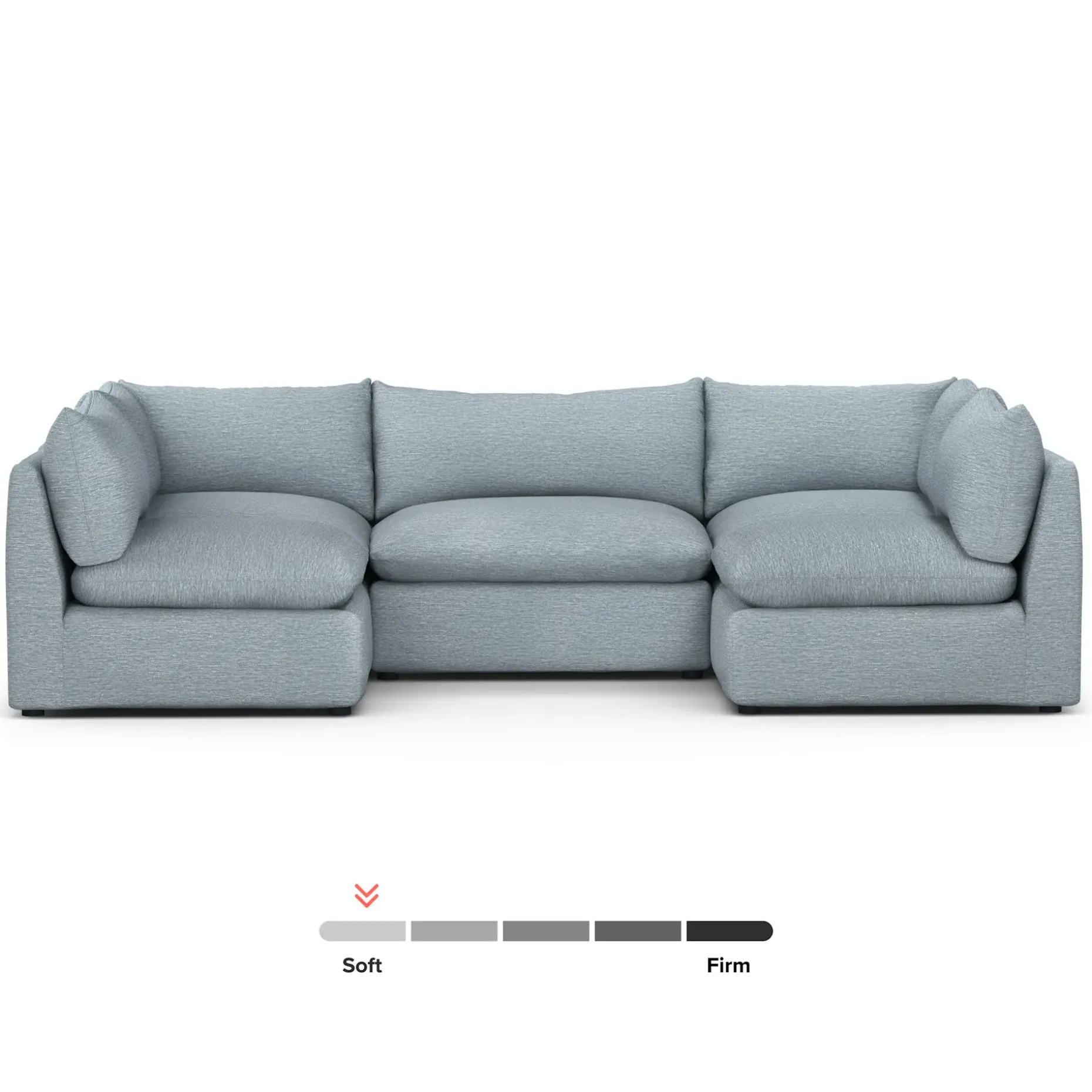Leigh 121.5" Modular 5-Seater U-Shaped Sectional - Silver Light Blue