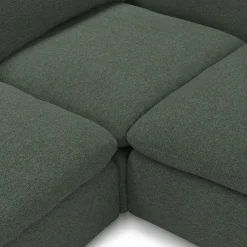 Leigh 92" Modular Sectional - Green Wool Bouclé
