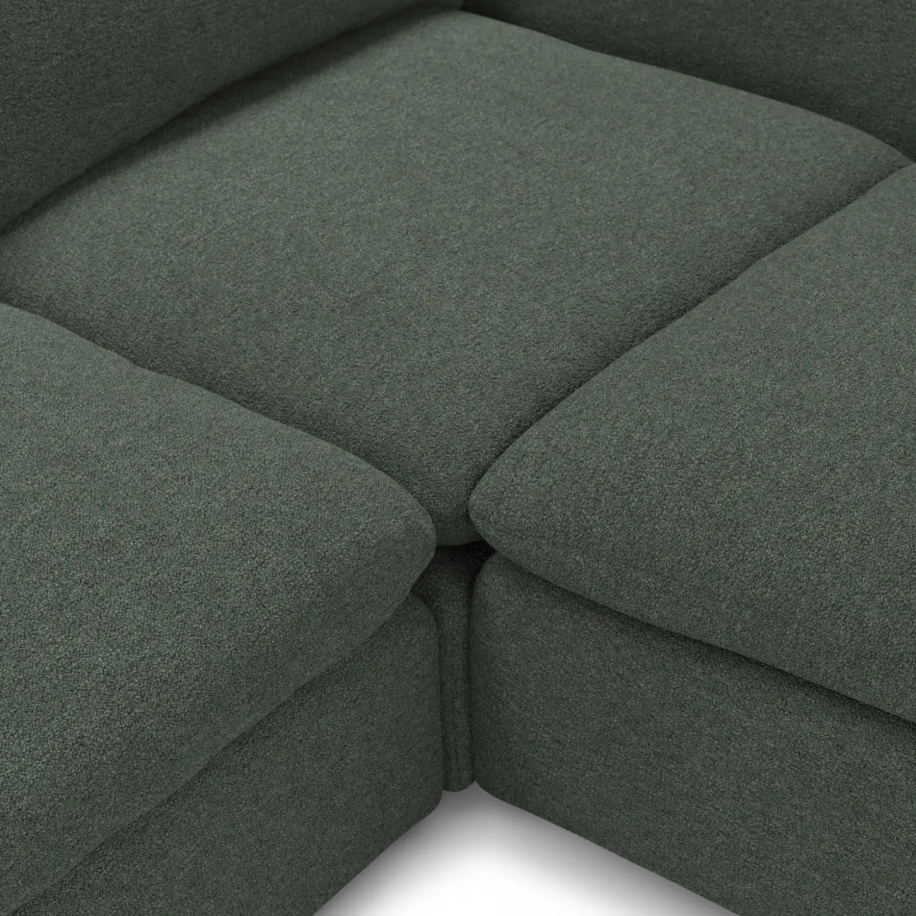 Leigh 92" Modular Sectional - Green Wool Bouclé