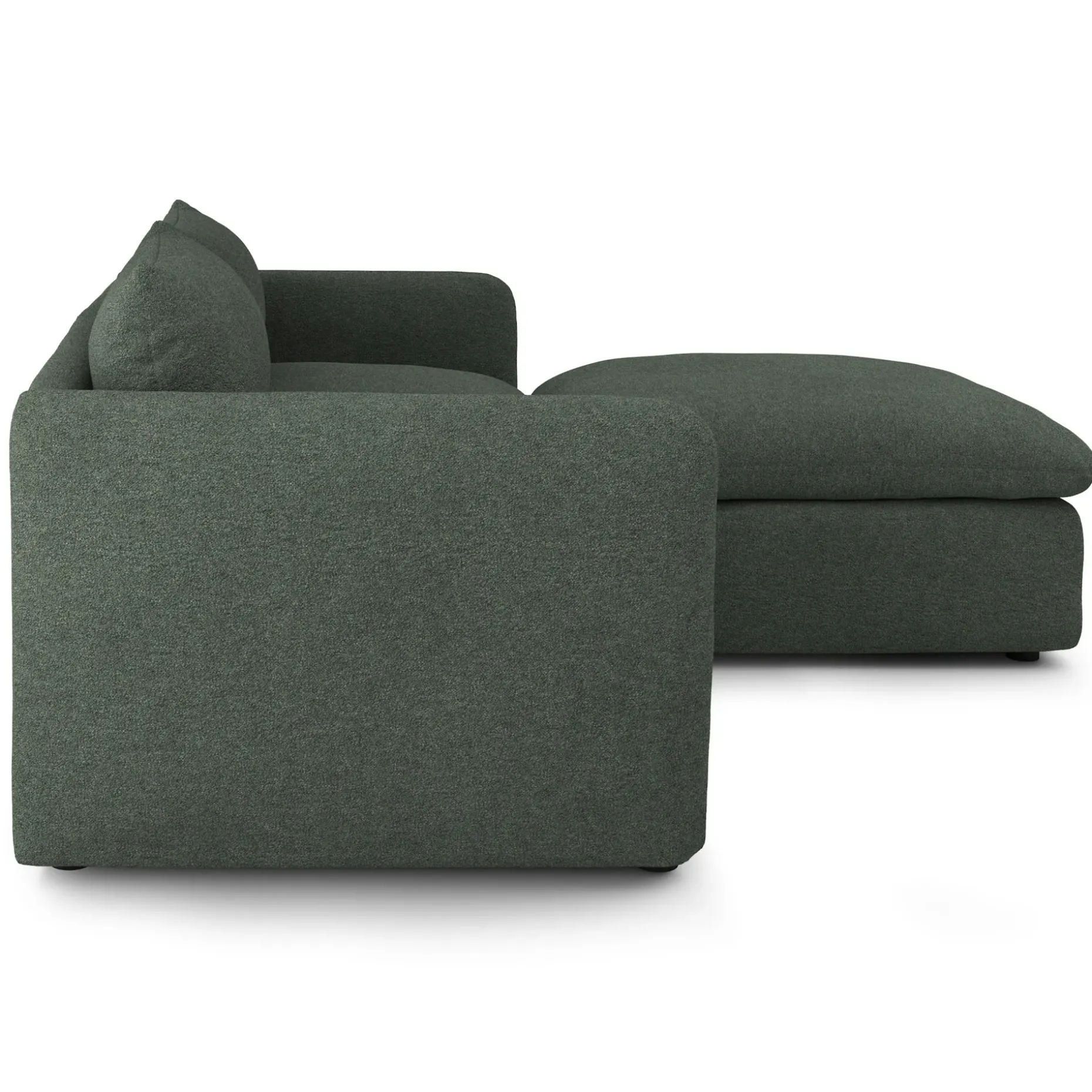 Leigh 92" Modular Sectional - Green Wool Bouclé