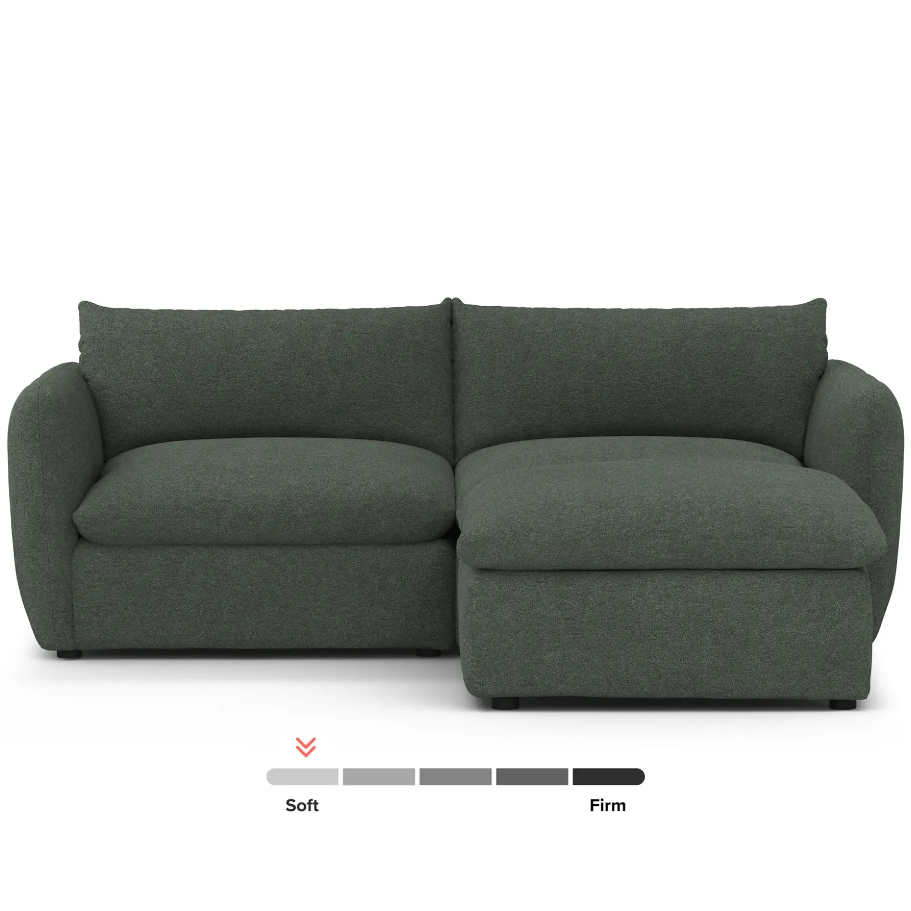 Leigh 92" Modular Sectional - Green Wool Bouclé