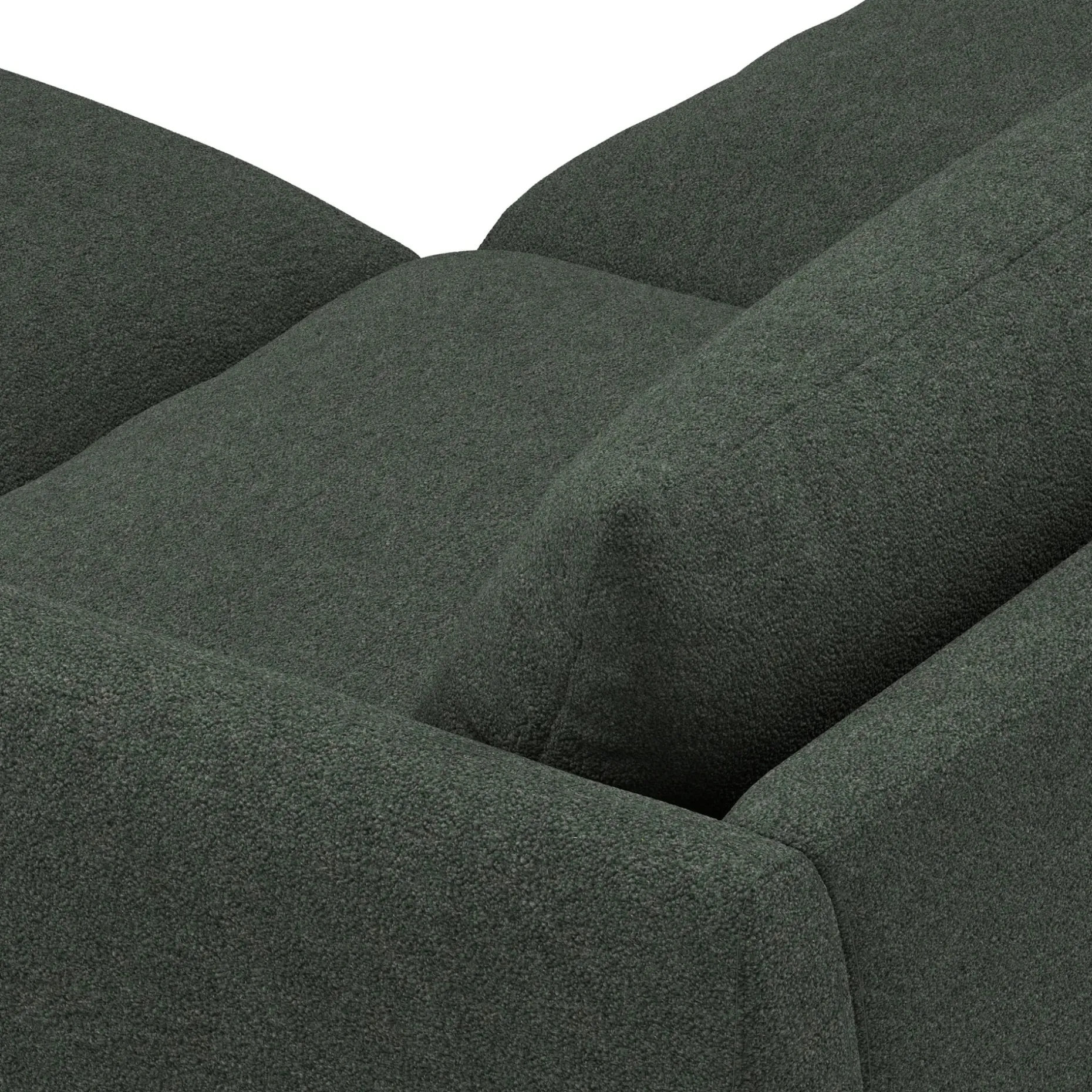 Leigh 92" Modular Sectional - Green Wool Bouclé