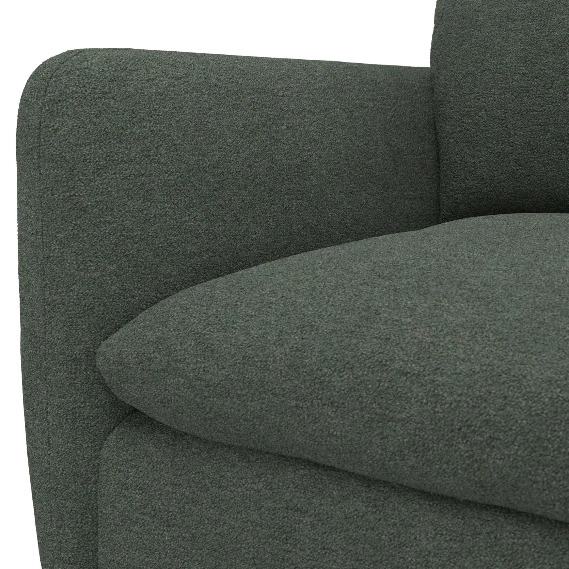 Leigh 92" Modular Sectional - Green Wool Bouclé