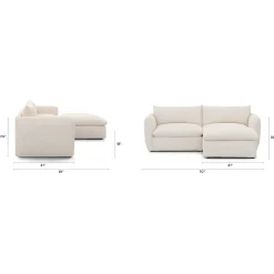 Leigh 92" Modular Sectional - Ivory Wool Bouclé