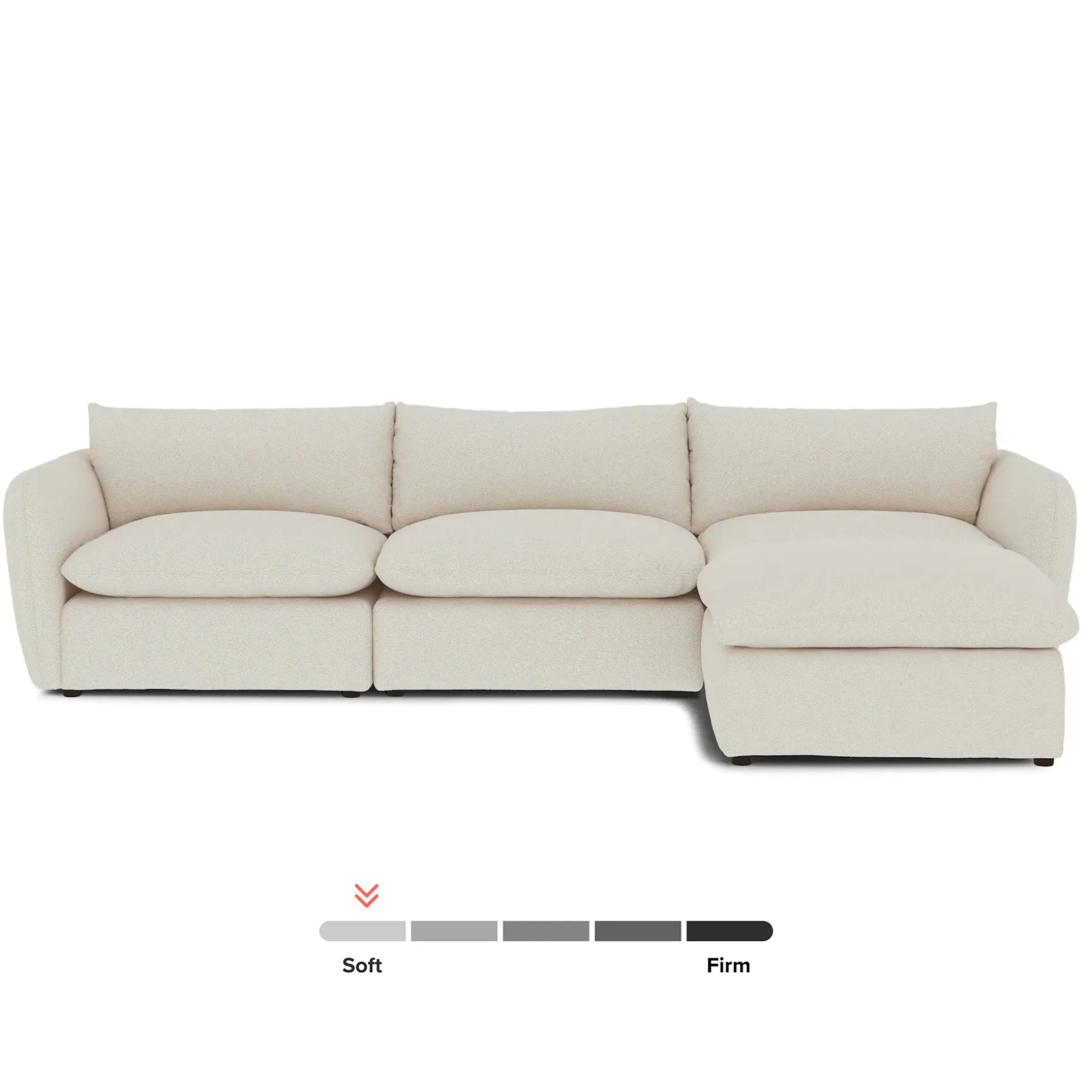 Leigh 131.5" Modular Sectional - Ivory Wool Bouclé