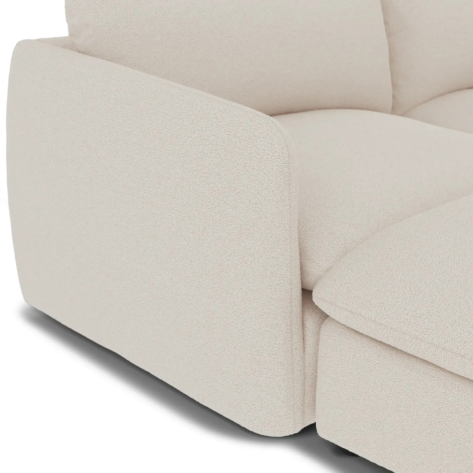 Leigh 131.5" Modular Sectional - Ivory Wool Bouclé