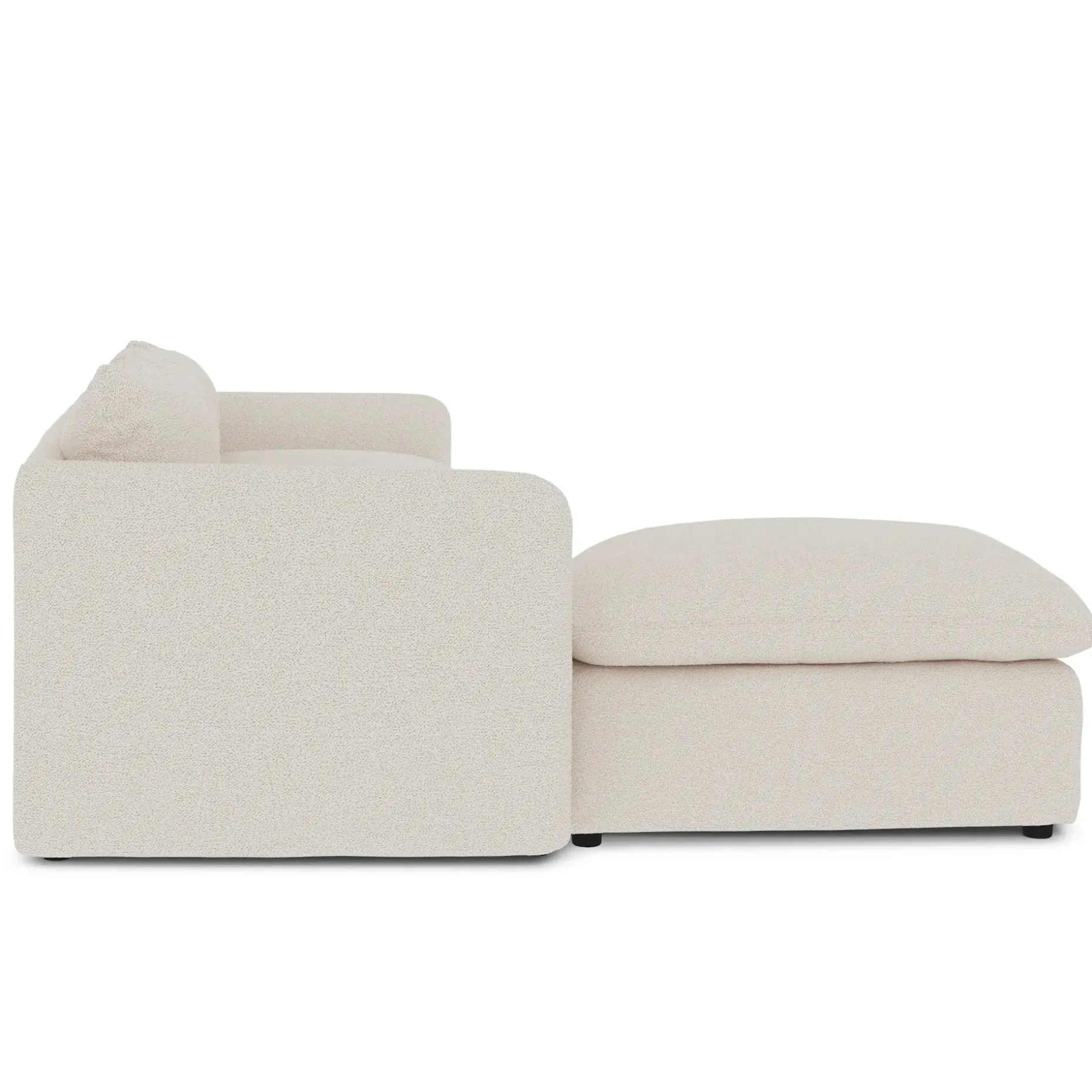 Leigh 131.5" Modular Sectional - Ivory Wool Bouclé
