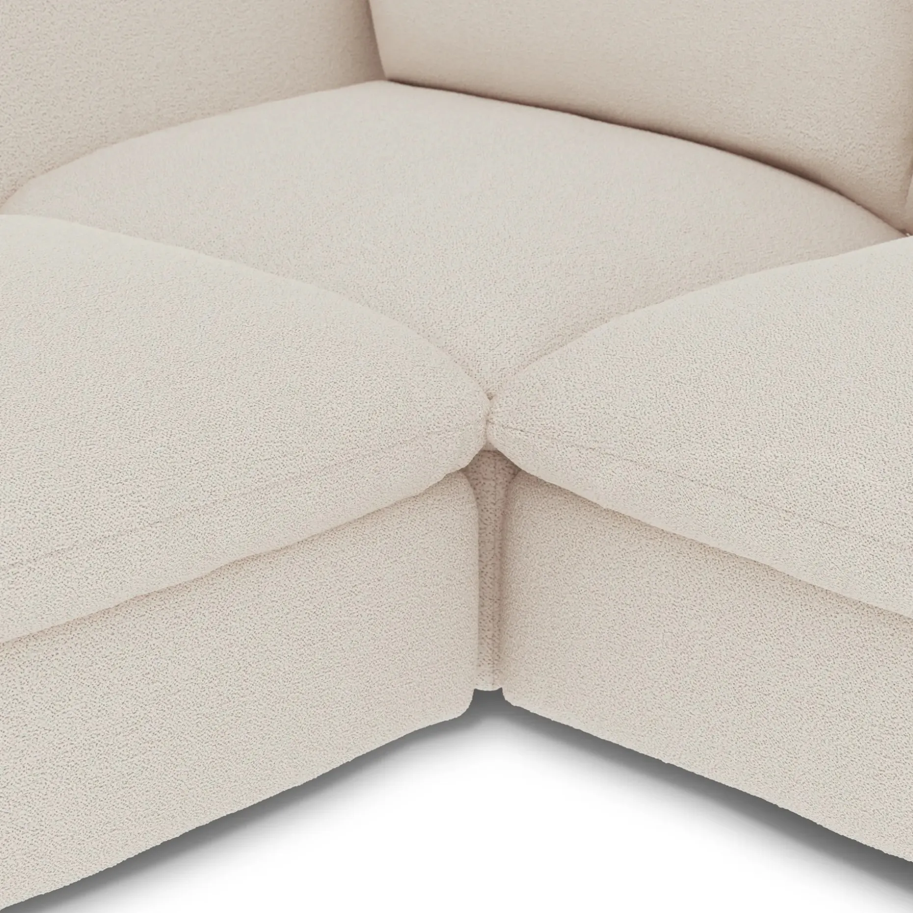 Leigh 131.5" Modular Sectional - Ivory Wool Bouclé