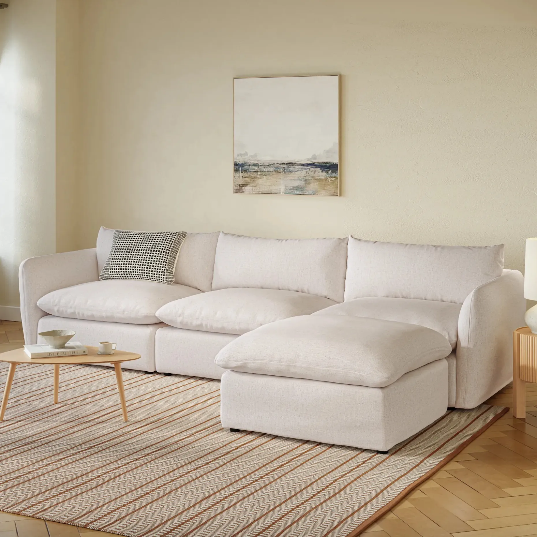 Leigh 131.5" Modular Sectional - Napa White