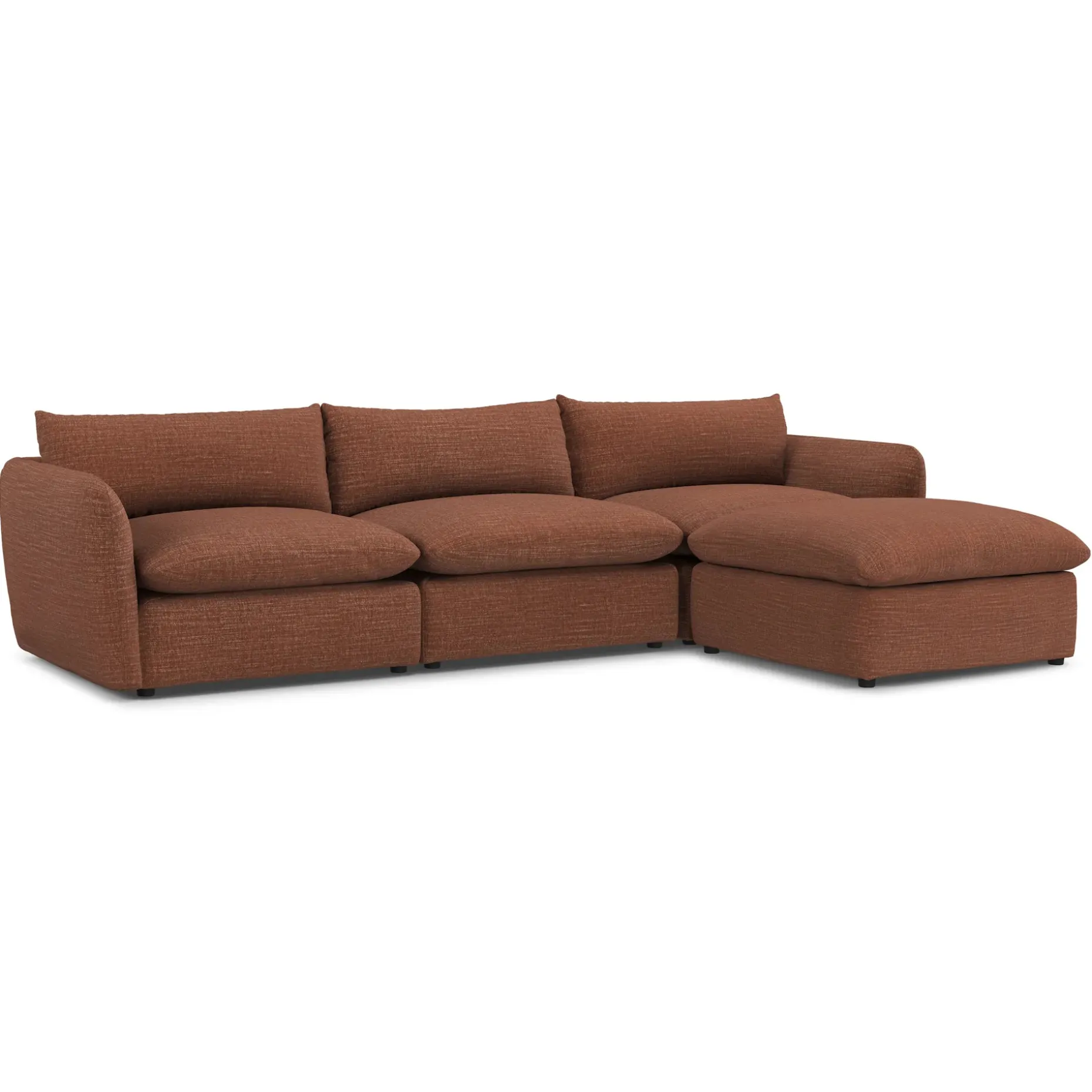 Leigh 131.5" Modular Sectional - Napa Rust