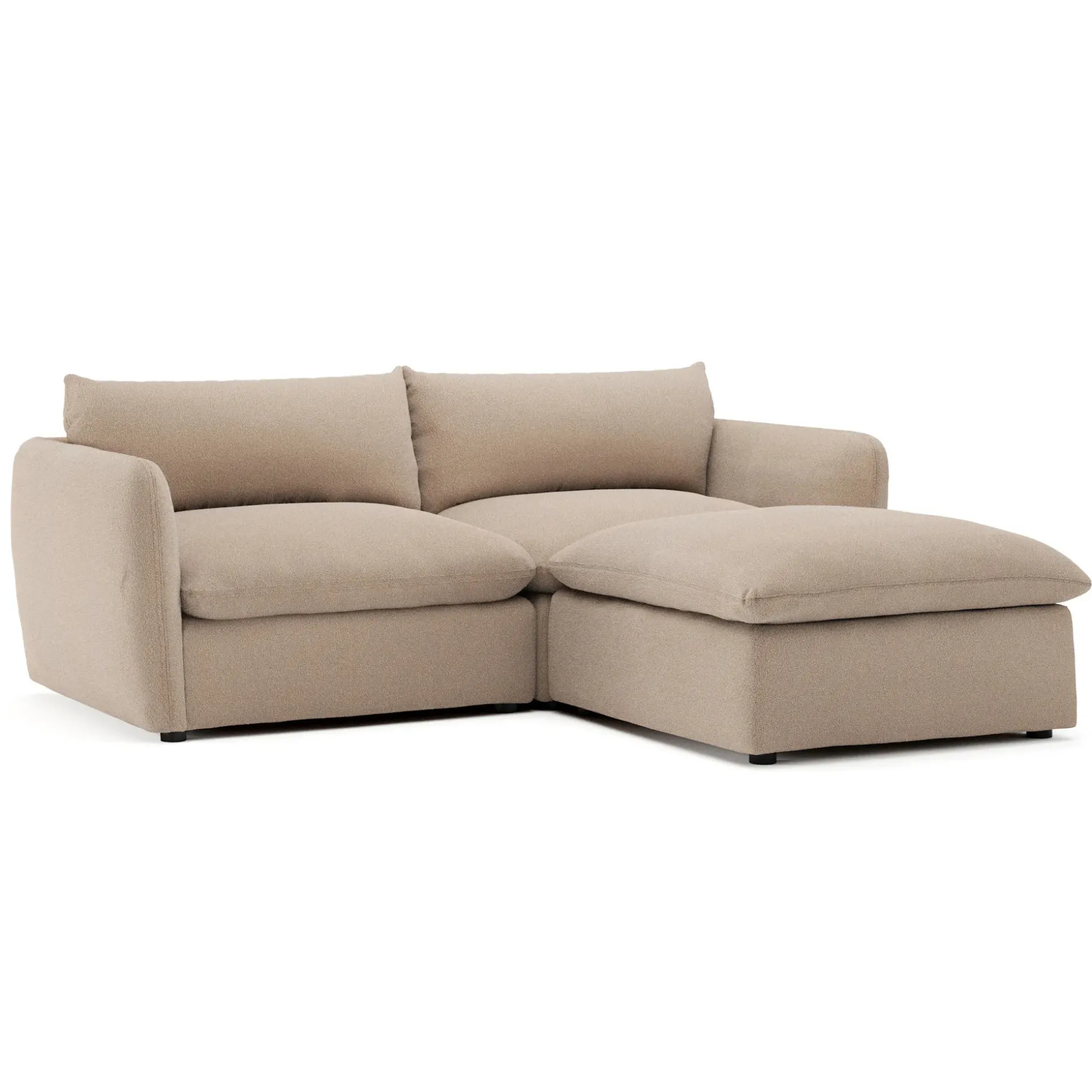 Leigh 92" Modular Sectional - Sandstone Wool Bouclé
