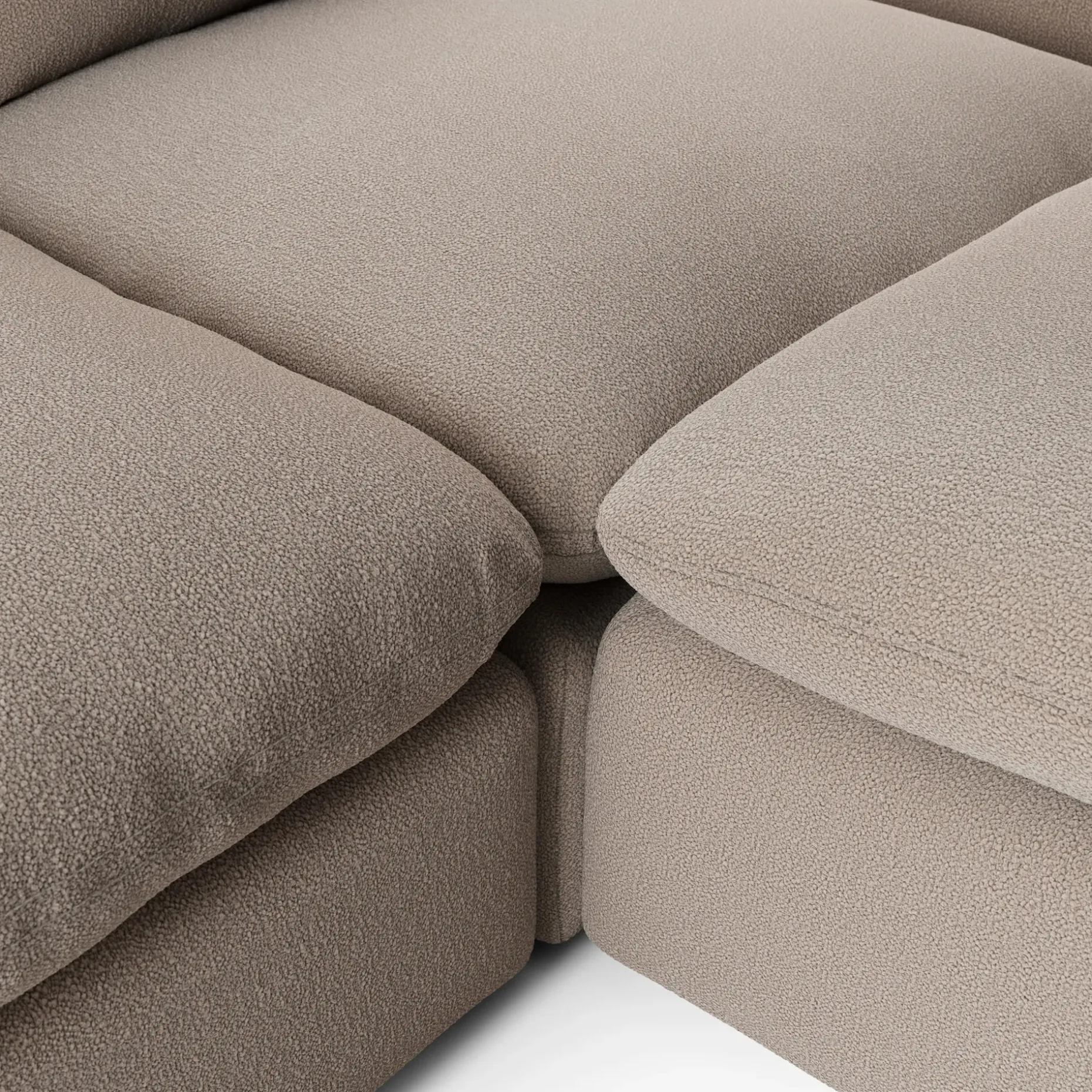 Leigh 92" Modular Sectional - Sandstone Wool Bouclé