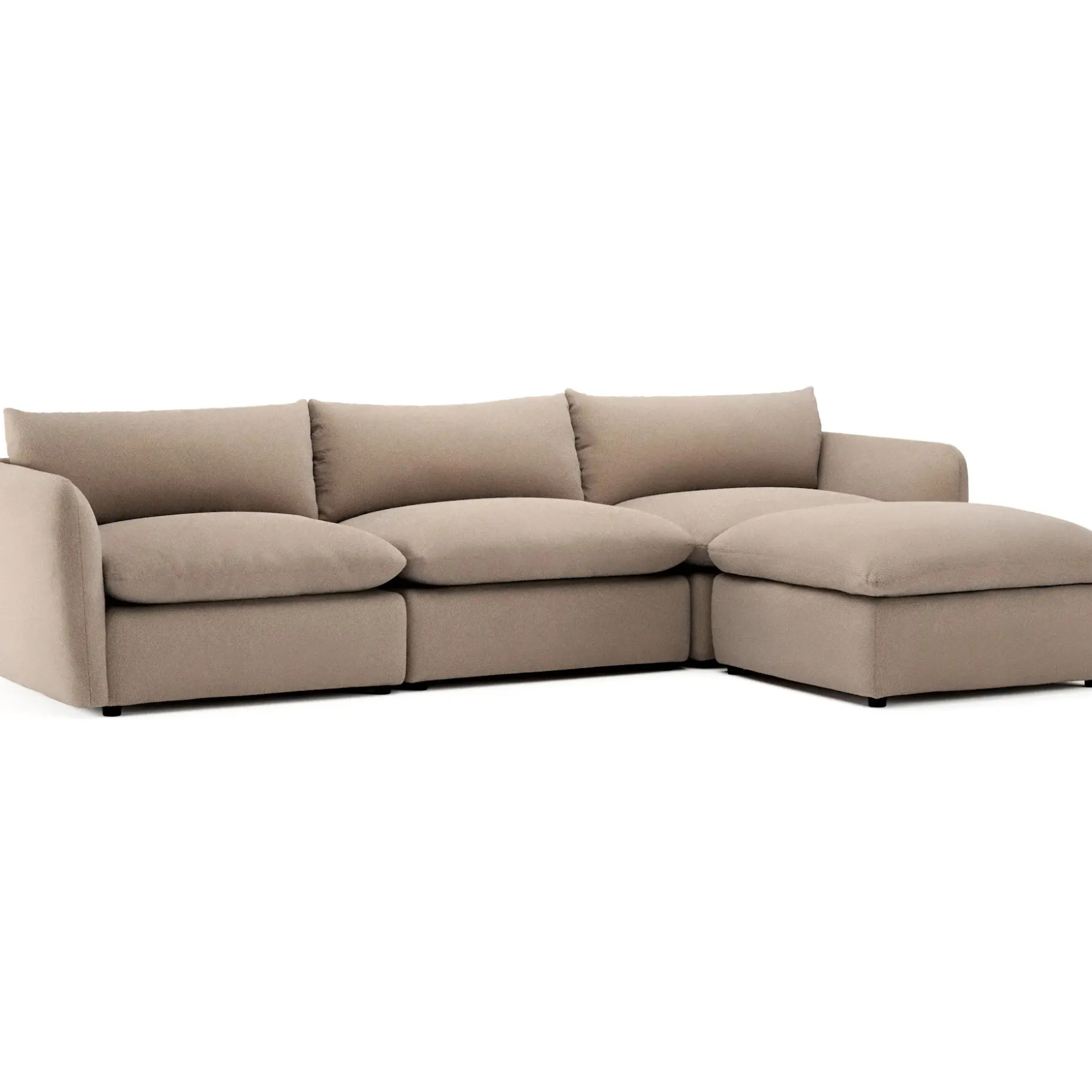 Leigh 131.5" Modular Sectional - Sandstone Wool Bouclé