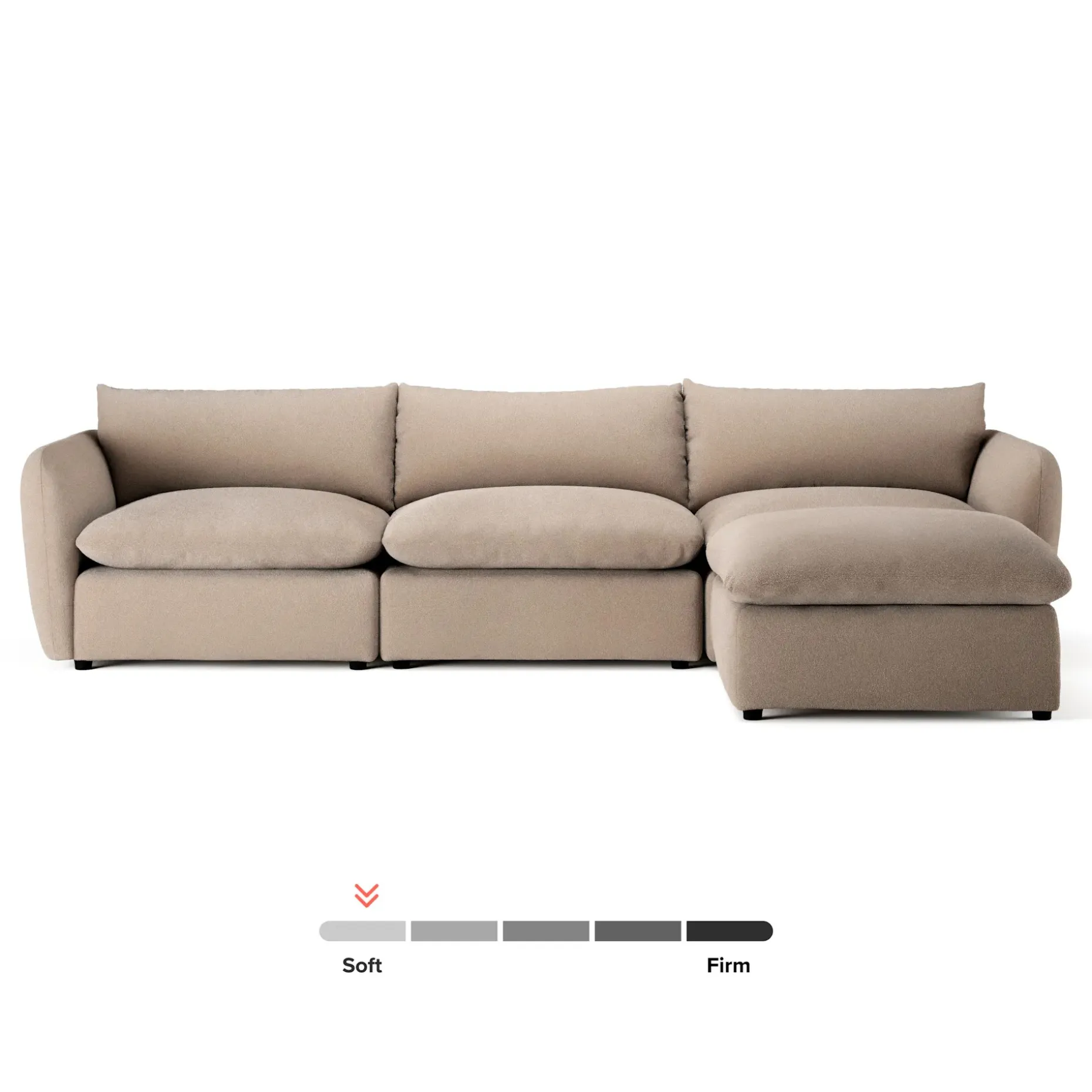 Leigh 131.5" Modular Sectional - Sandstone Wool Bouclé