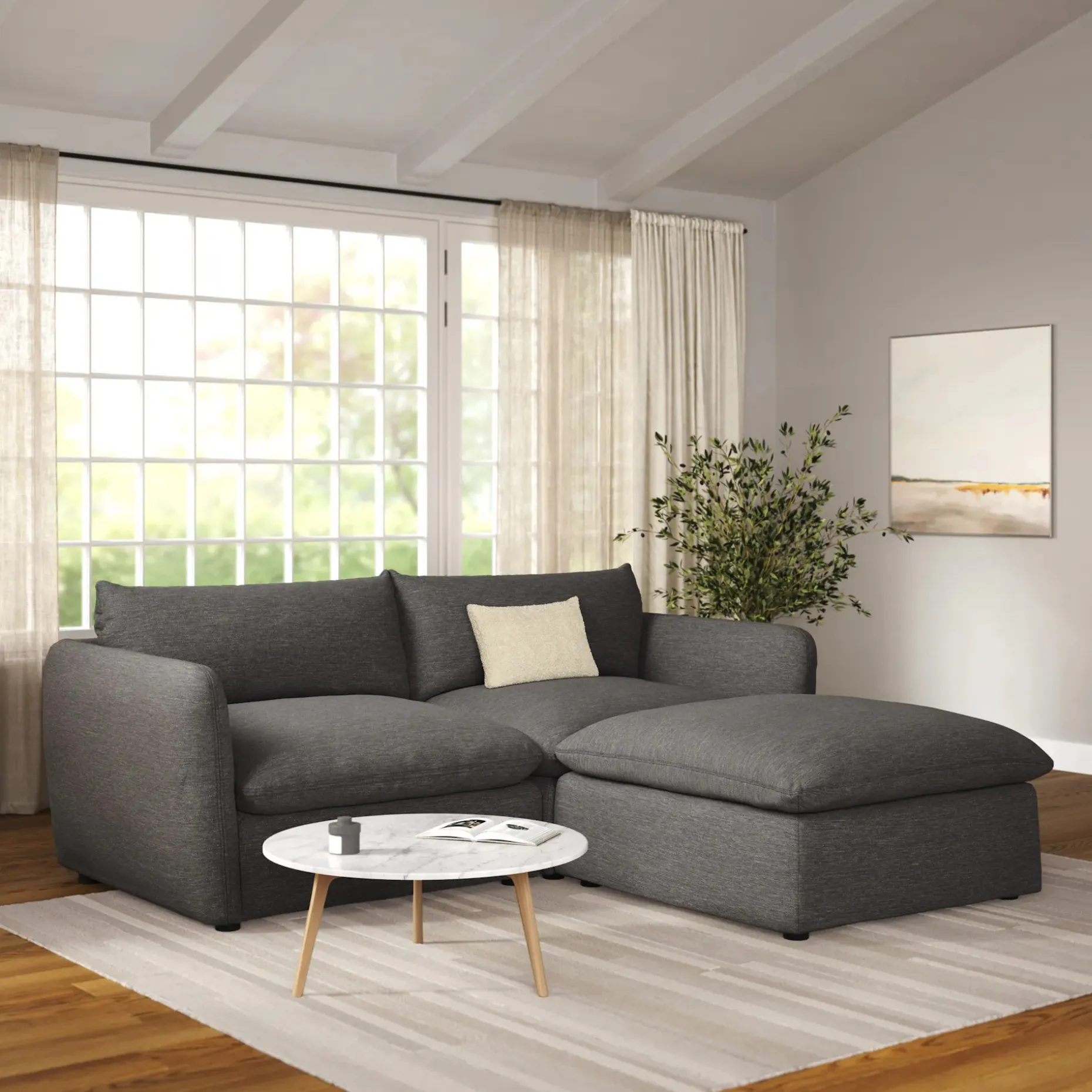 Leigh 92" Modular Sectional - Silver Gray
