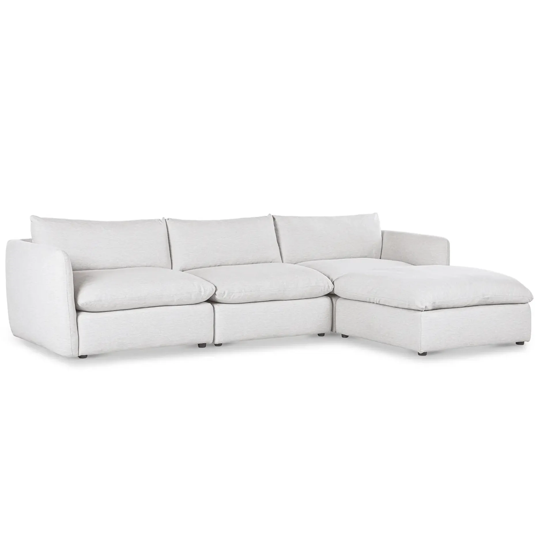 Leigh 131.5" Modular Sectional - Silver Ivory