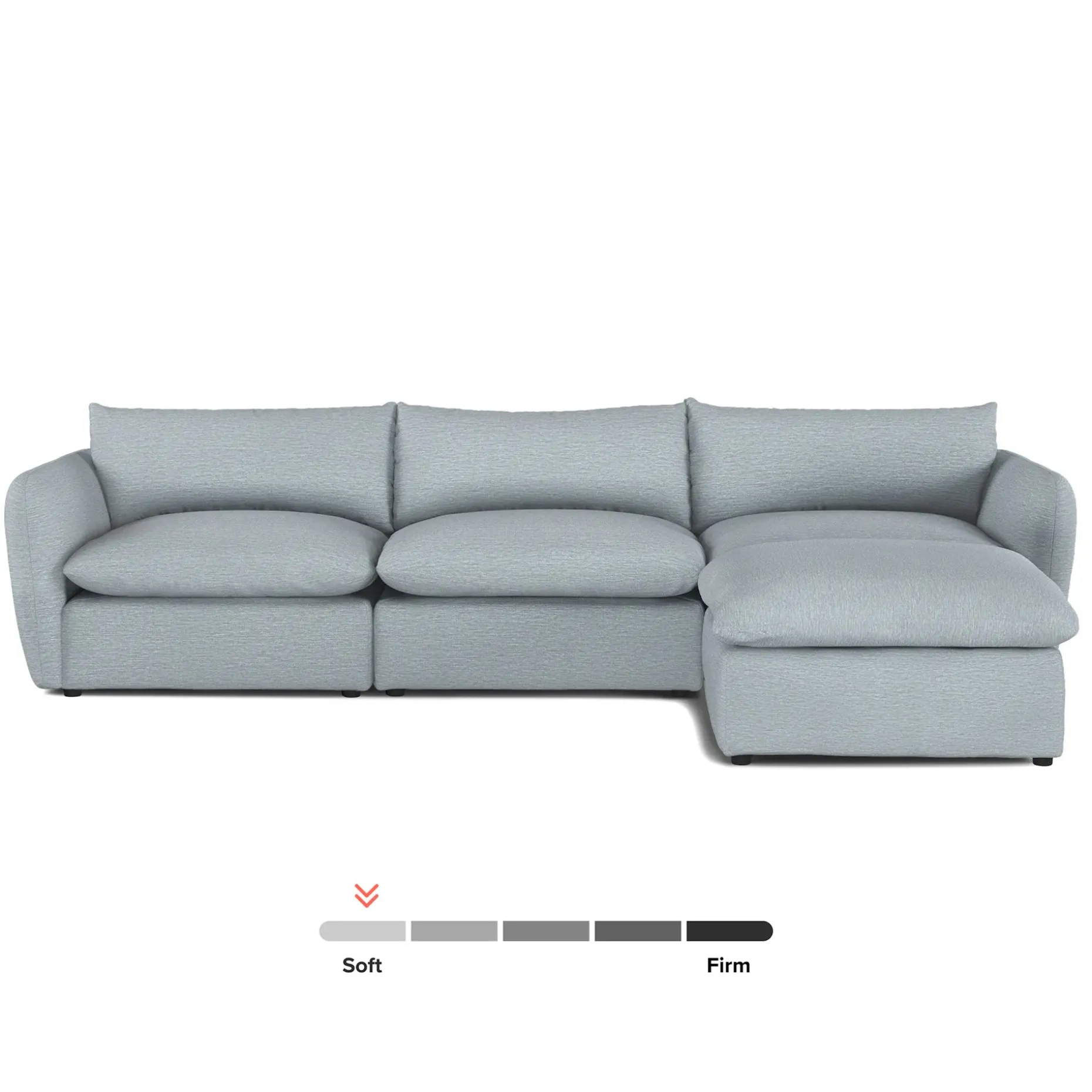 Leigh 131.5" Modular Sectional - Silver Light Blue