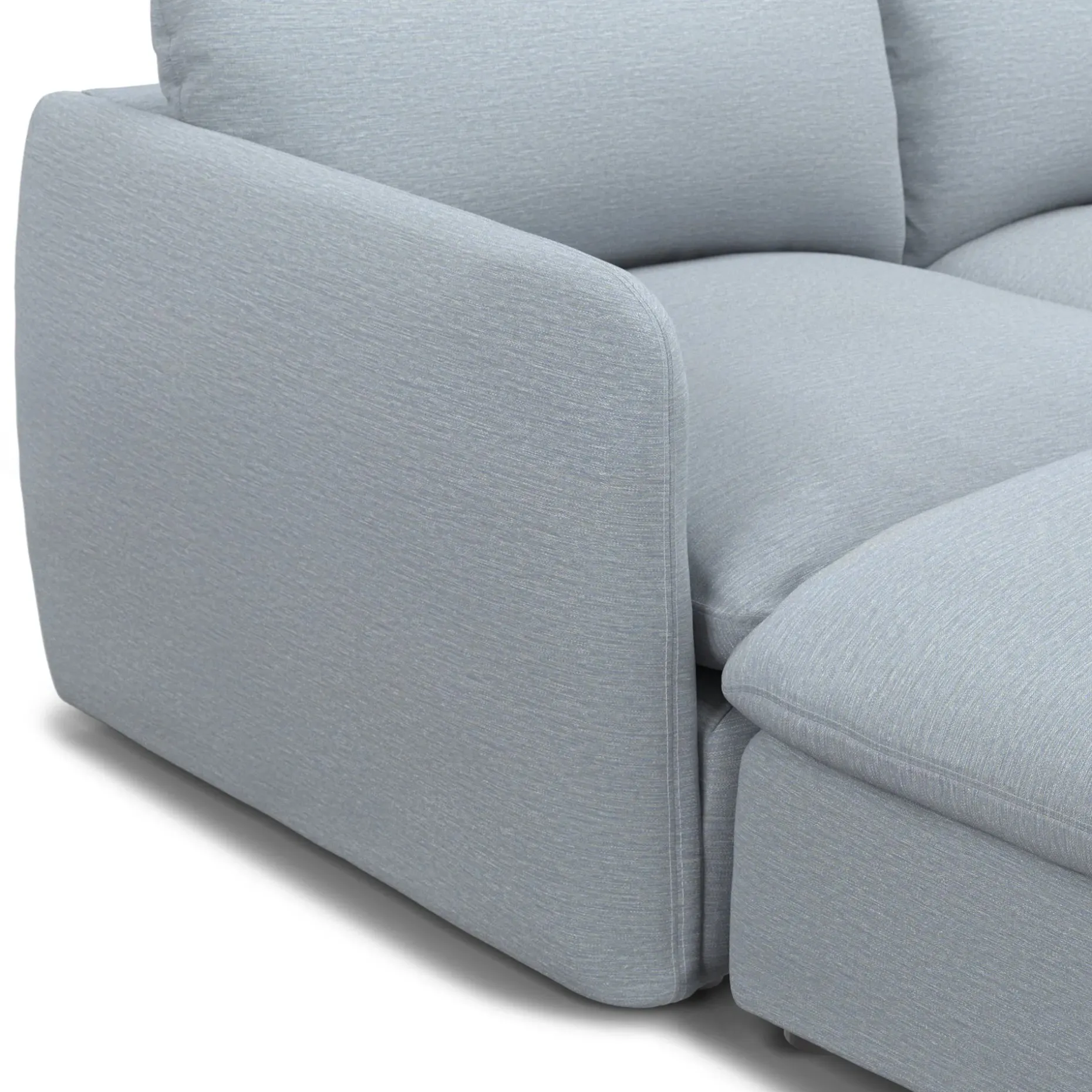 Leigh 131.5" Modular Sectional - Silver Light Blue