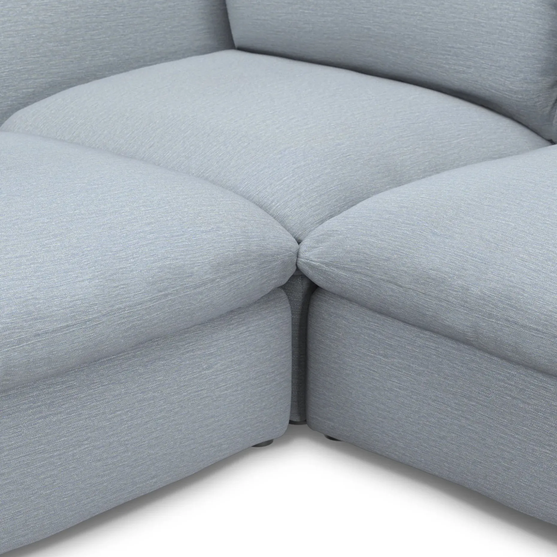 Leigh 131.5" Modular Sectional - Silver Light Blue