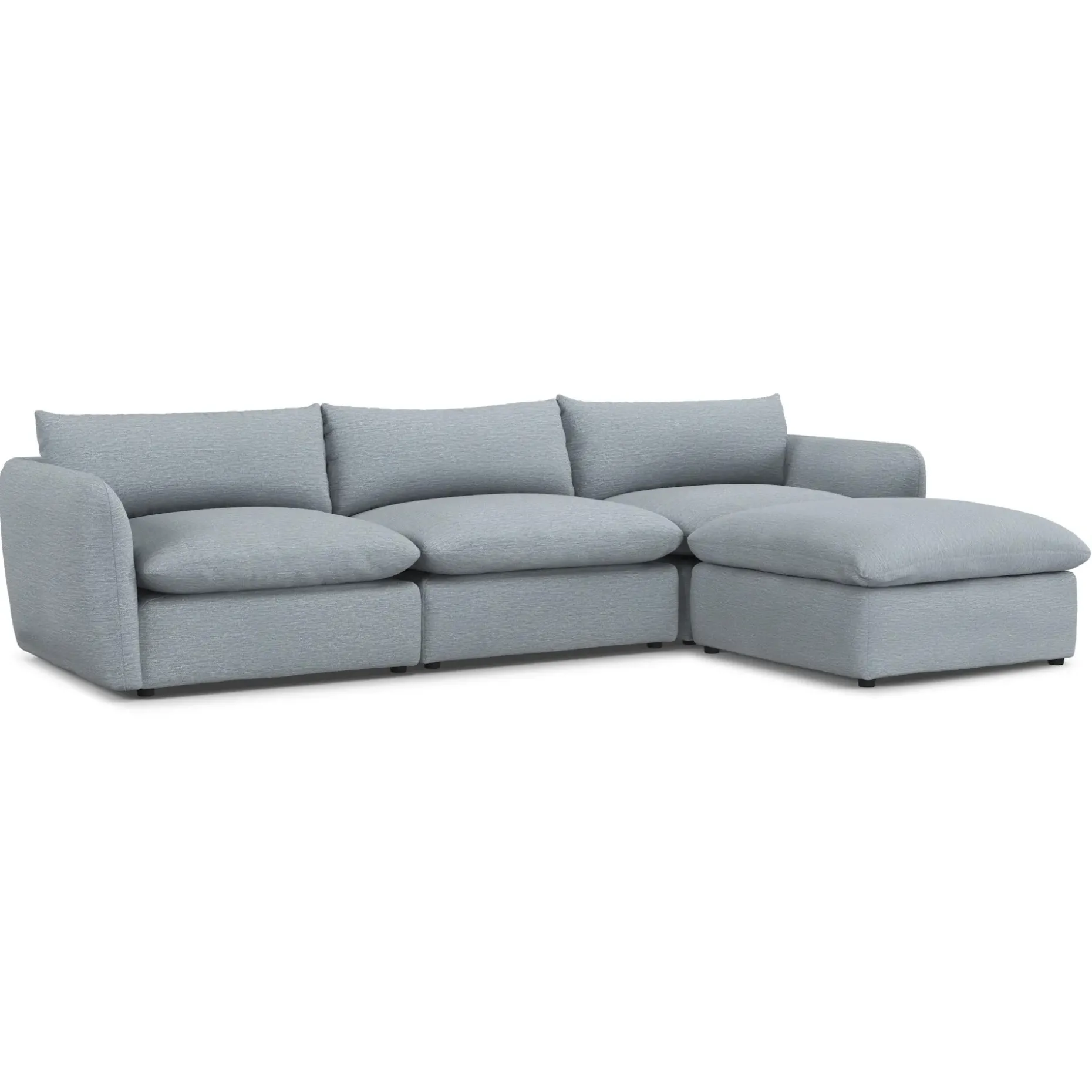 Leigh 131.5" Modular Sectional - Silver Light Blue