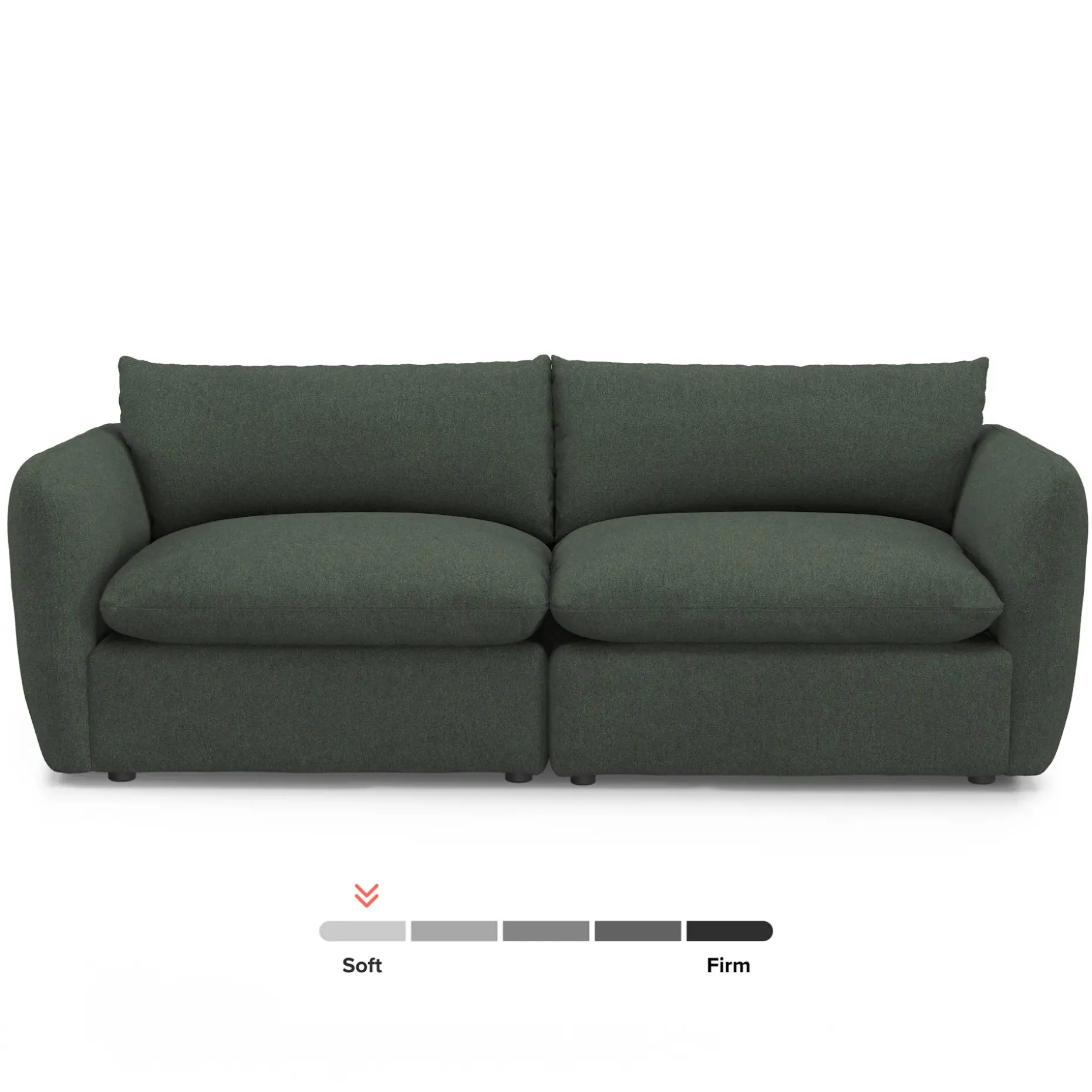 Leigh 92" Modular Sofa - Green Wool Bouclé