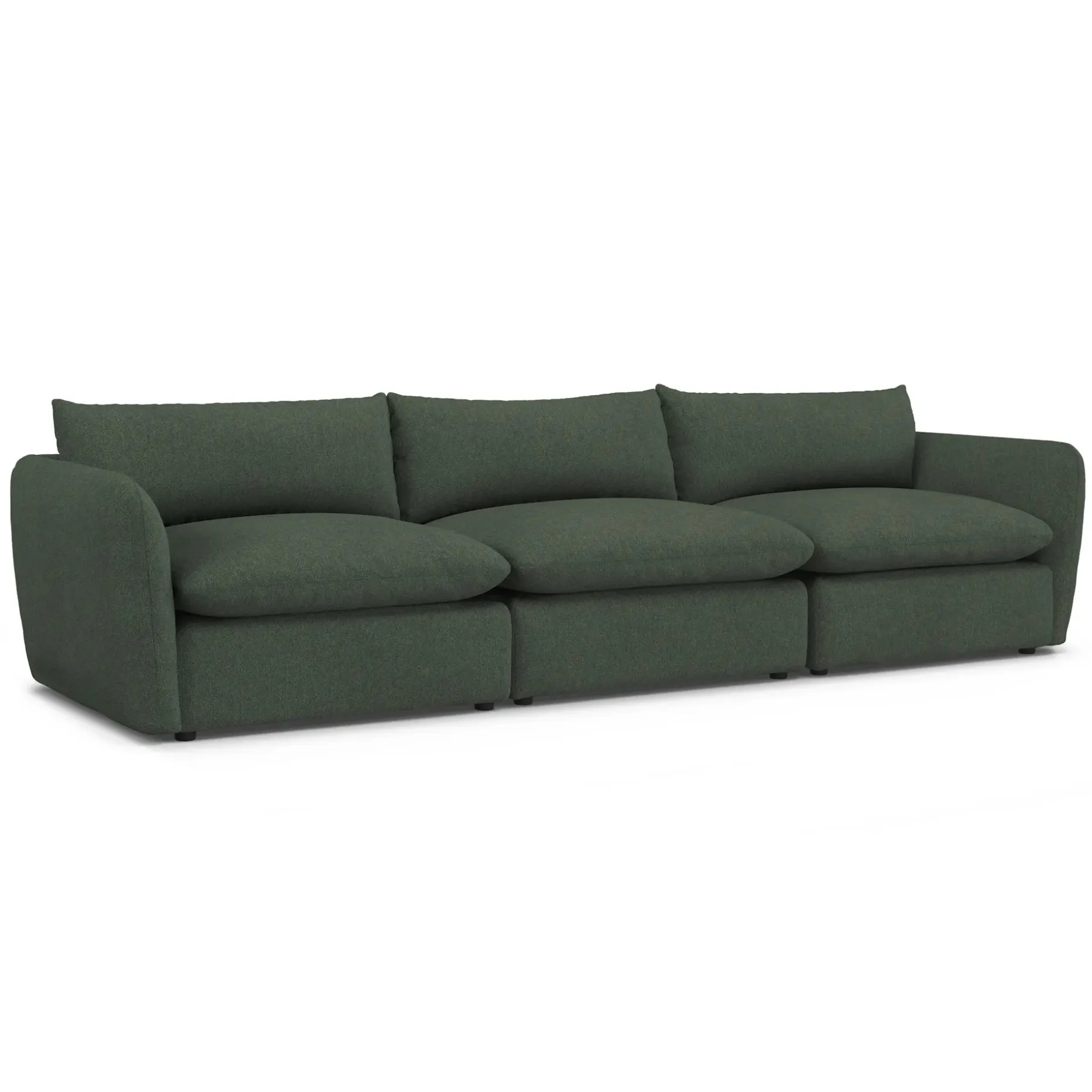 Leigh 131.5" Modular Sofa - Green Wool Bouclé